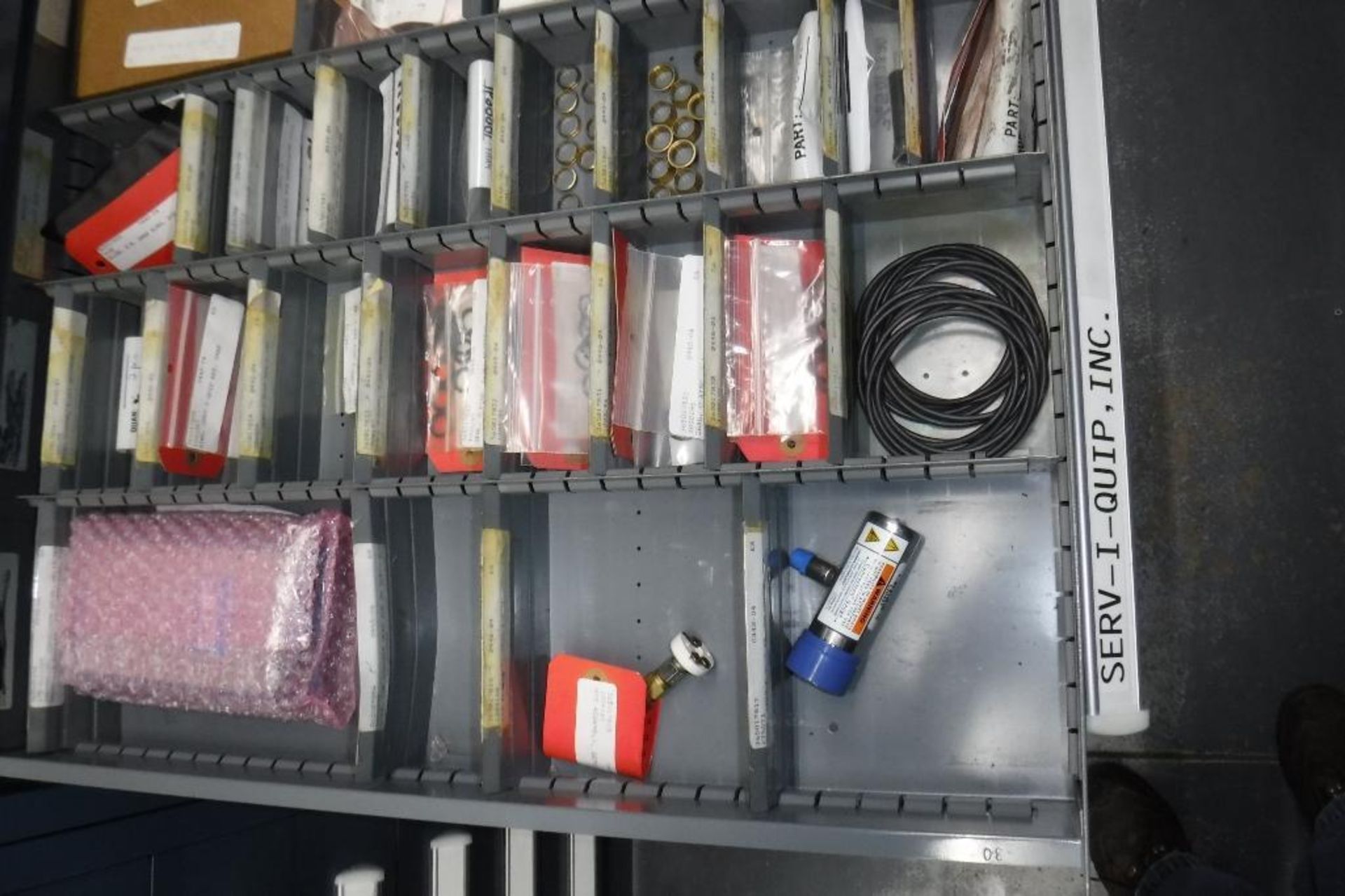 10-Drawer Vidmar Cabinet with Contents-Swage Locks, Loc-Line, Charger, Filterdyne, PCU Coupler, Vari - Image 8 of 15