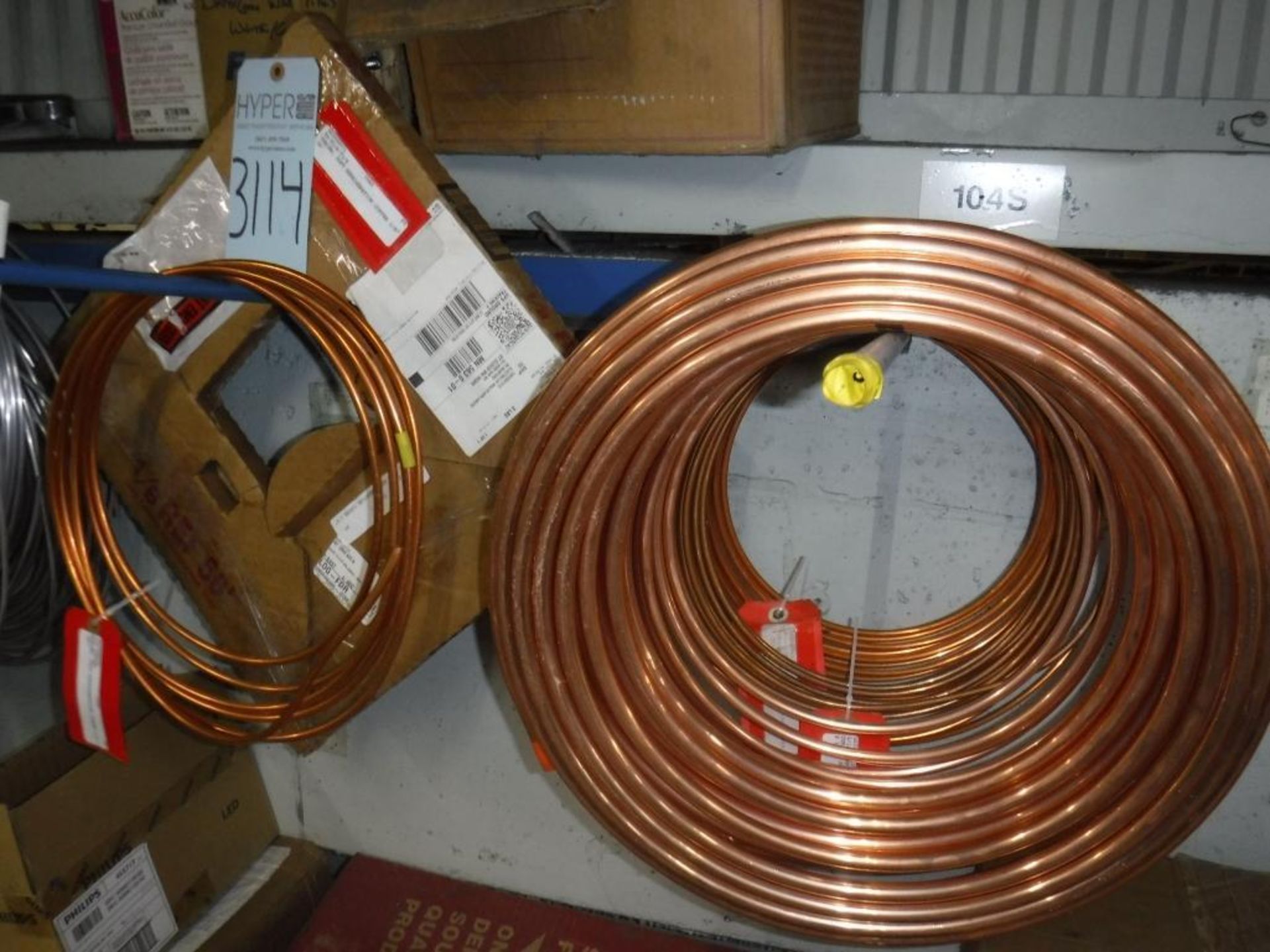 (2) Pegs of Copper Tubing, (1) Box of 1/2" Copper Tubing, (5) Pegs of Aluminum Tubing, LOCATED ON SE - Bild 2 aus 5