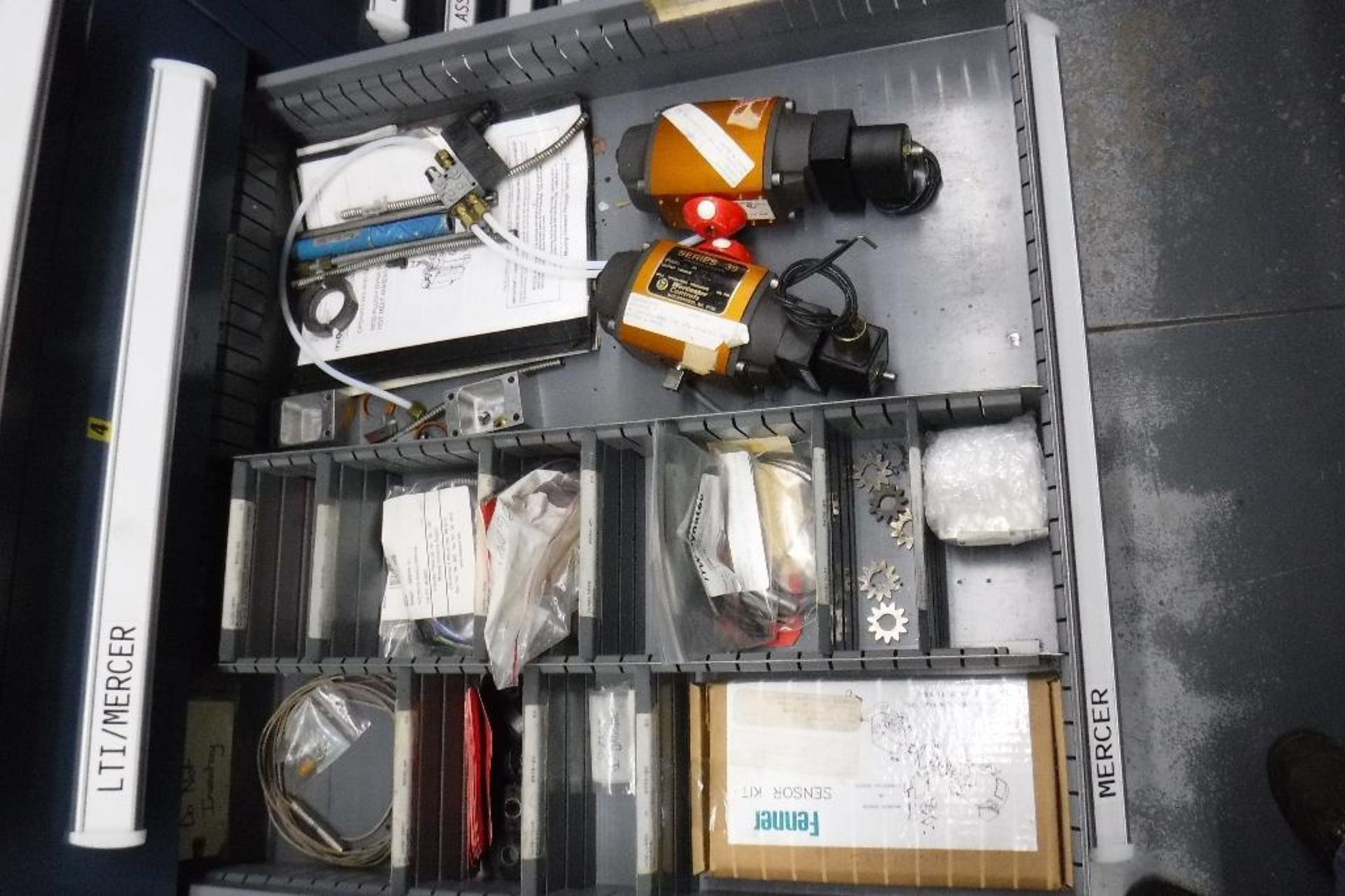 9-Drawer Vidmar Cabinet with Contents-LTI/Mercury Hot Melt System, Pipe Fittings, Mercoid, Etc., MUS - Image 6 of 12