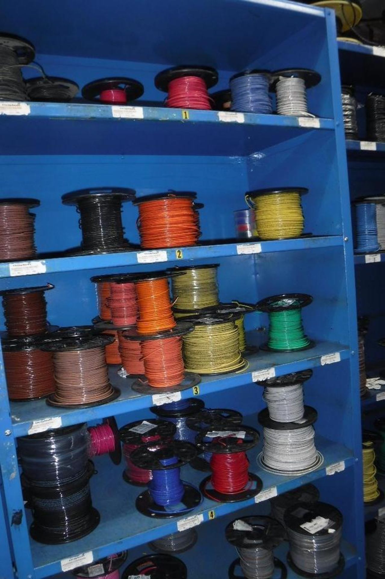 Contents of Rack 080S-Spools of Wire, MUST REMOVE BY 2/14/20-MUST BE REMOVED IN THE ENTIRITY
