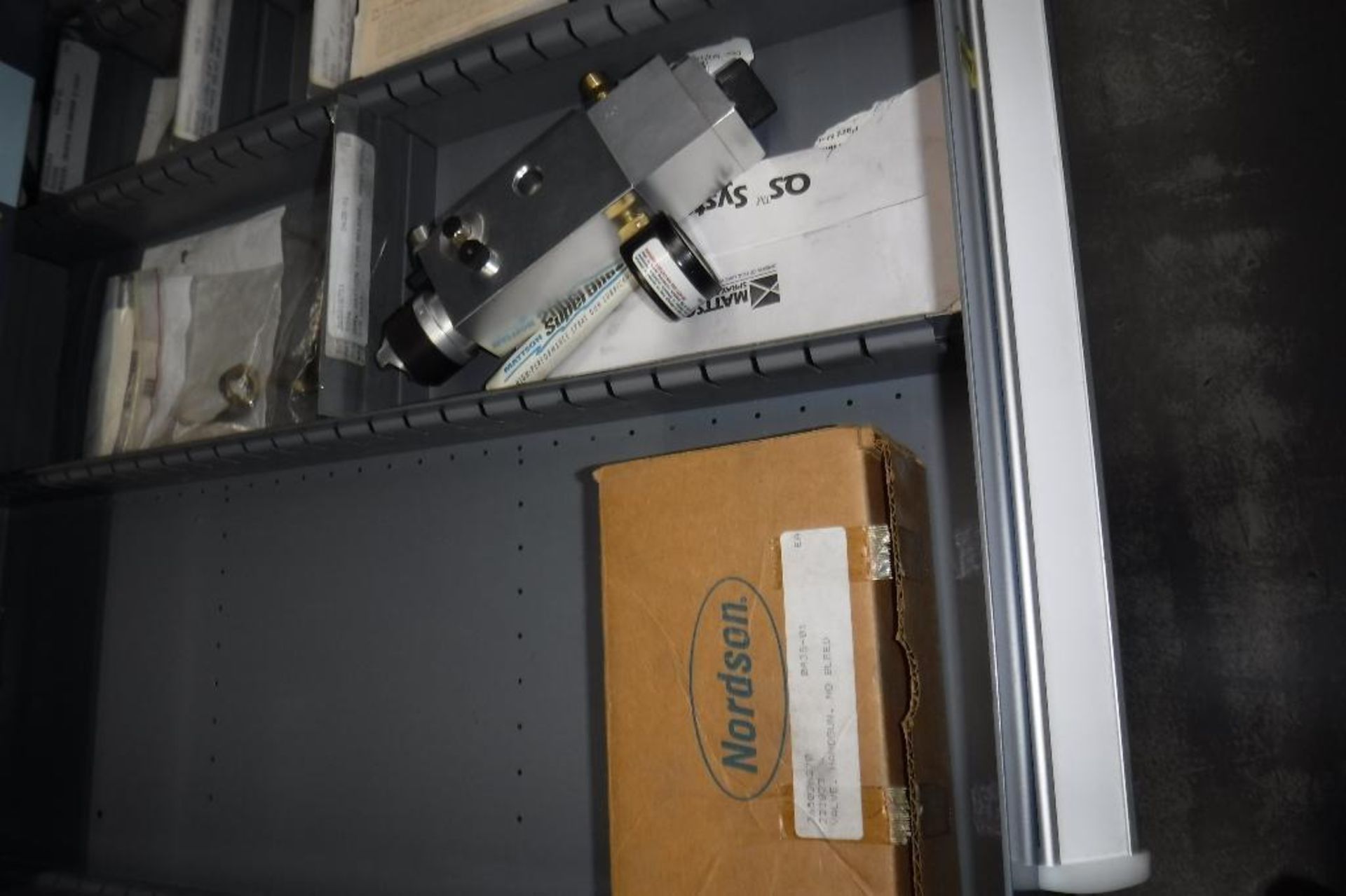 9-Drawer Vidmar Cabinet with Contents-Binks, Taylor Winfield, Sealant Equipment Parts, Vickers, Etc. - Image 12 of 13