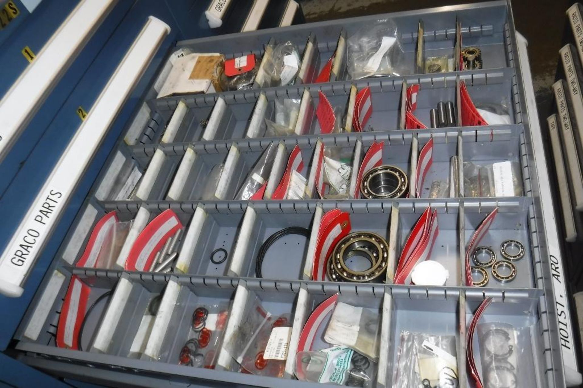 9-Drawer Vidmar Cabinet with Contents-Graco Parts,Hoist Parts,Pump Parts, MUST REMOVE BY 2/14/20-MUS - Image 9 of 12