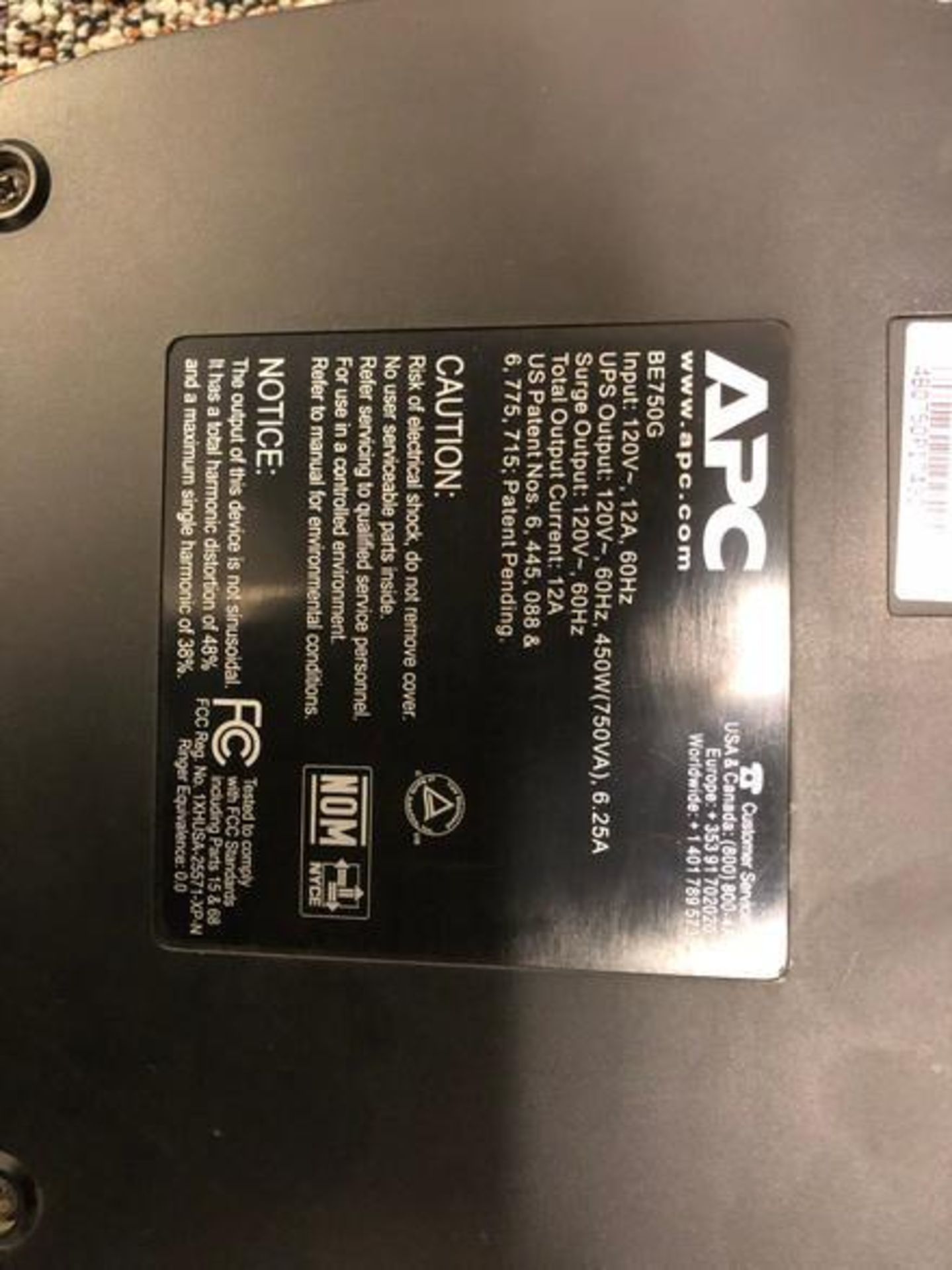 (3) APC Battery Back-UPS ES c/o (2) Mdls: BE750BB, (1) Model: 650. - Image 3 of 5