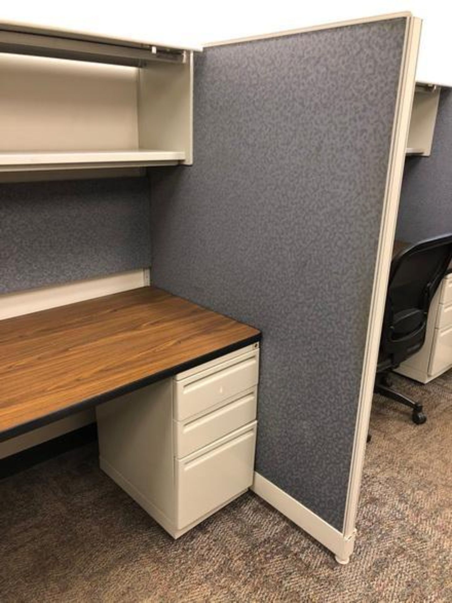 Work Station c/o: (3) Wood Laminate Tables, Size 29" x 72, 3 Cubic Dividers Panel Size 48" x 68", (3 - Image 6 of 13