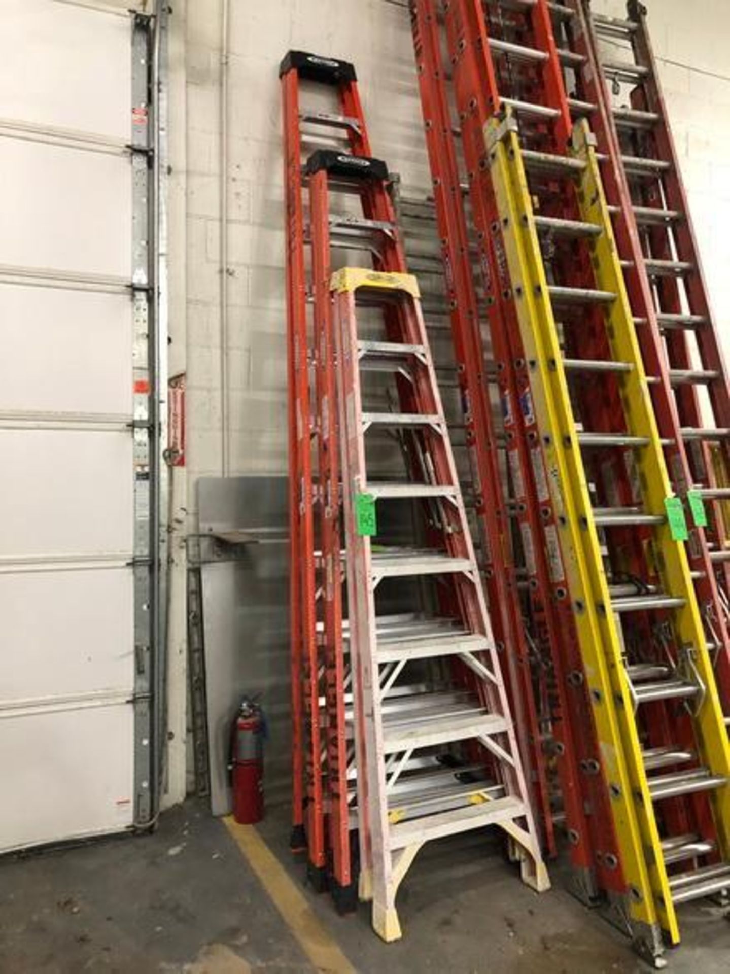 Assorted Fiberglass Ladders c/o: (3) Werner 6 Ft., 8 Ft. and 10 Ft. Fiberglass Ladders, 300 lb. Cap.