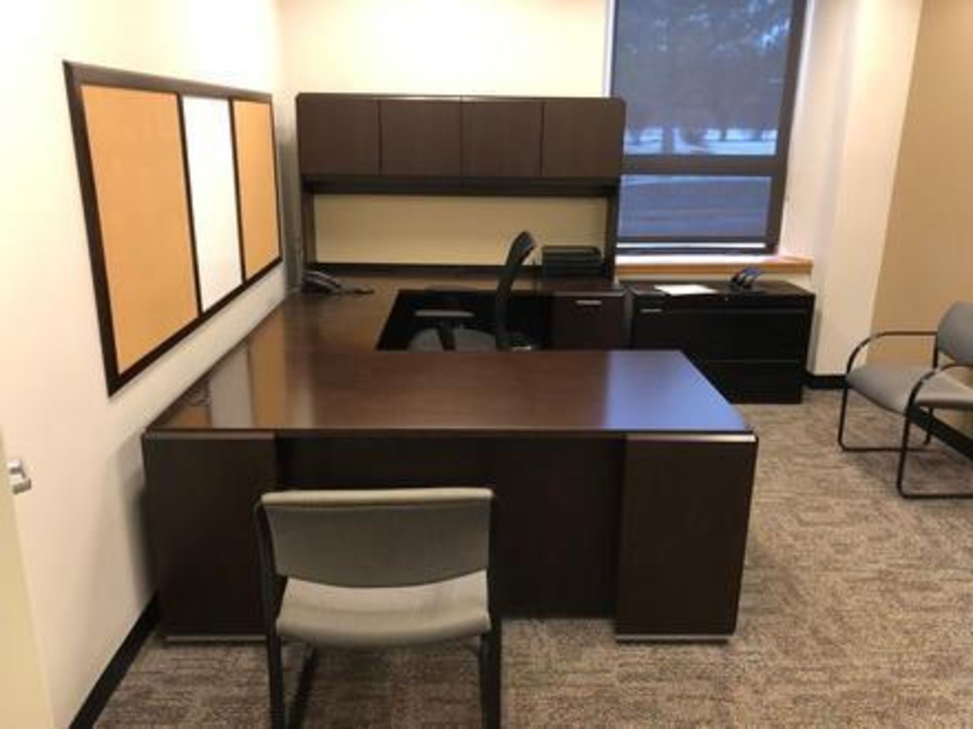 Executive Office Suite c/o: Kimball Model Prevail Executive Wood Office Suite Finish Mocha Cherryl,