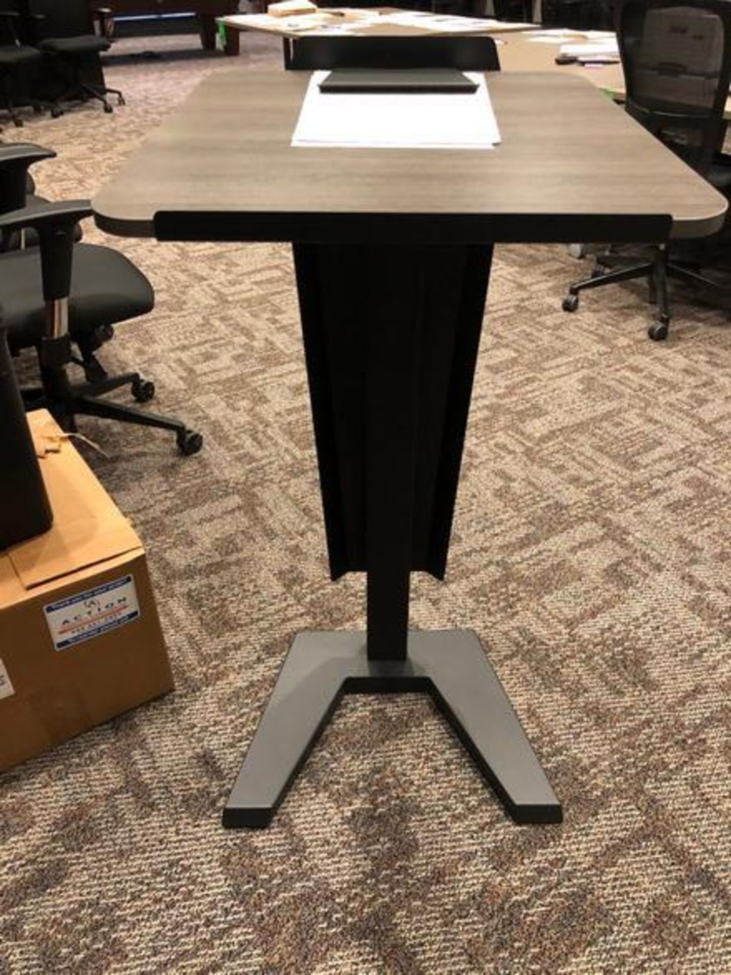 Podium with Adjustable Wood Laminate Top - Image 3 of 4