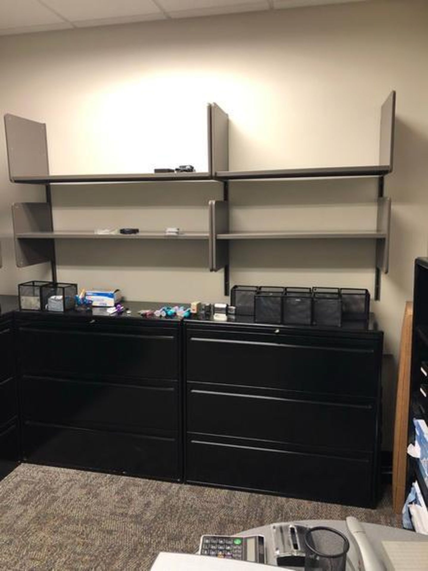 Lot of: Office Furniture c/o: (4) Haworth horizontal 3-drawers latter size metal file cabinet 18" x - Image 10 of 10
