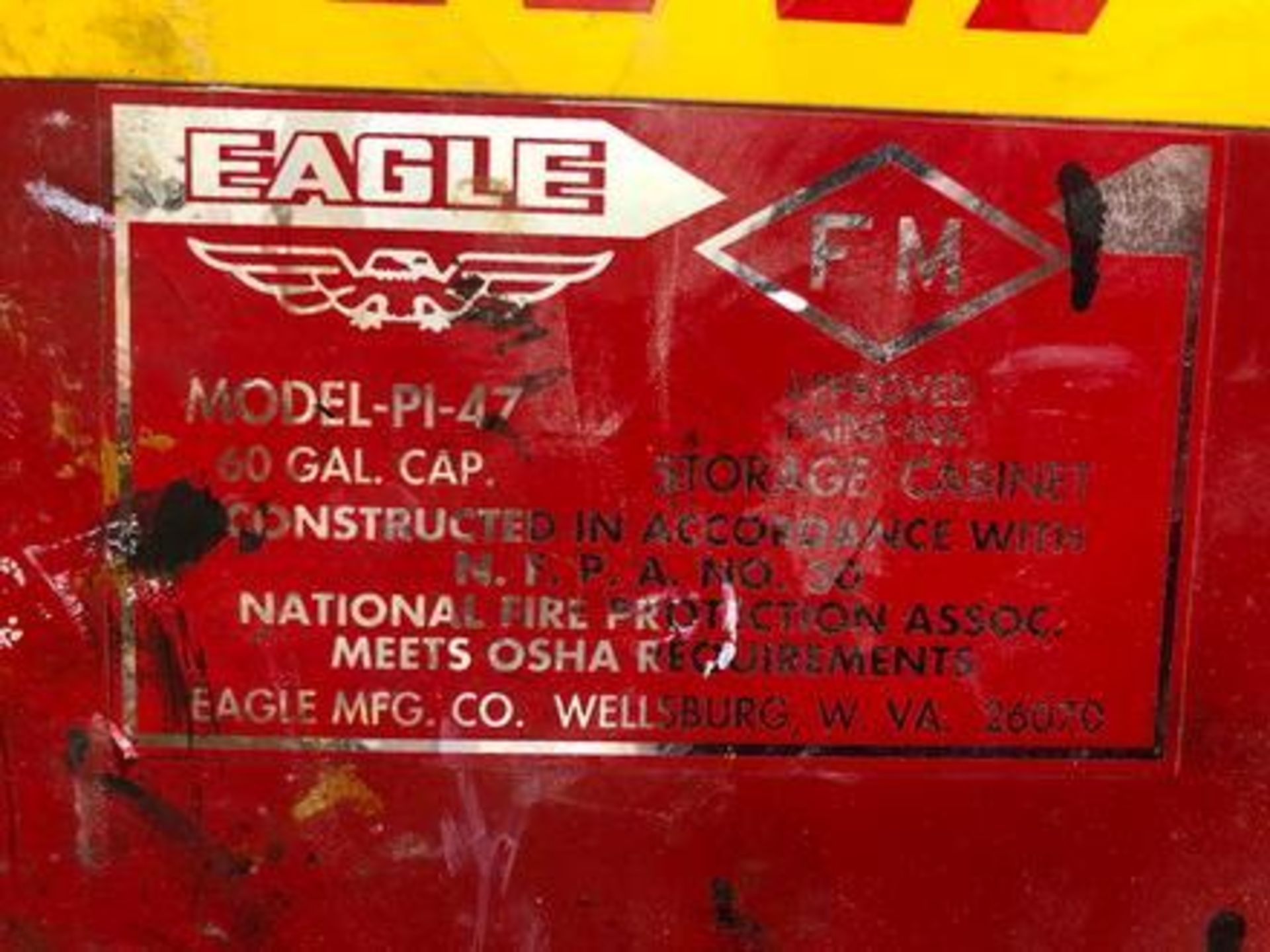 Eagle Model PI-47 Two Door Safety Storage Cabinet, 60 Gal Cap. - Image 2 of 3