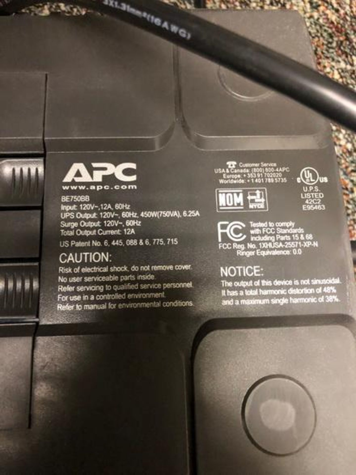 APC Model BE750BB Battery Back-UPS ES - Image 2 of 3