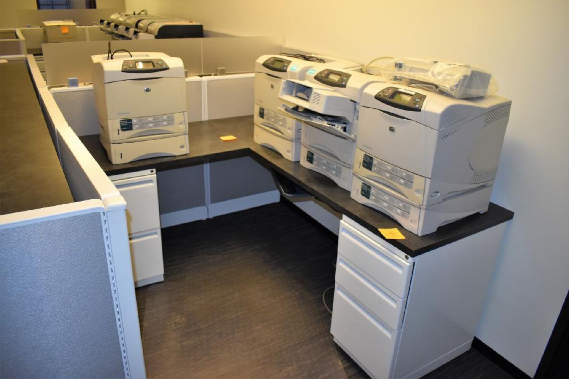 Cubicle Work Station c/o: (1) 6' (est) Wood Laminate Work Top, (1) 4' (est) Wood Laminate Single Ped - Image 2 of 2