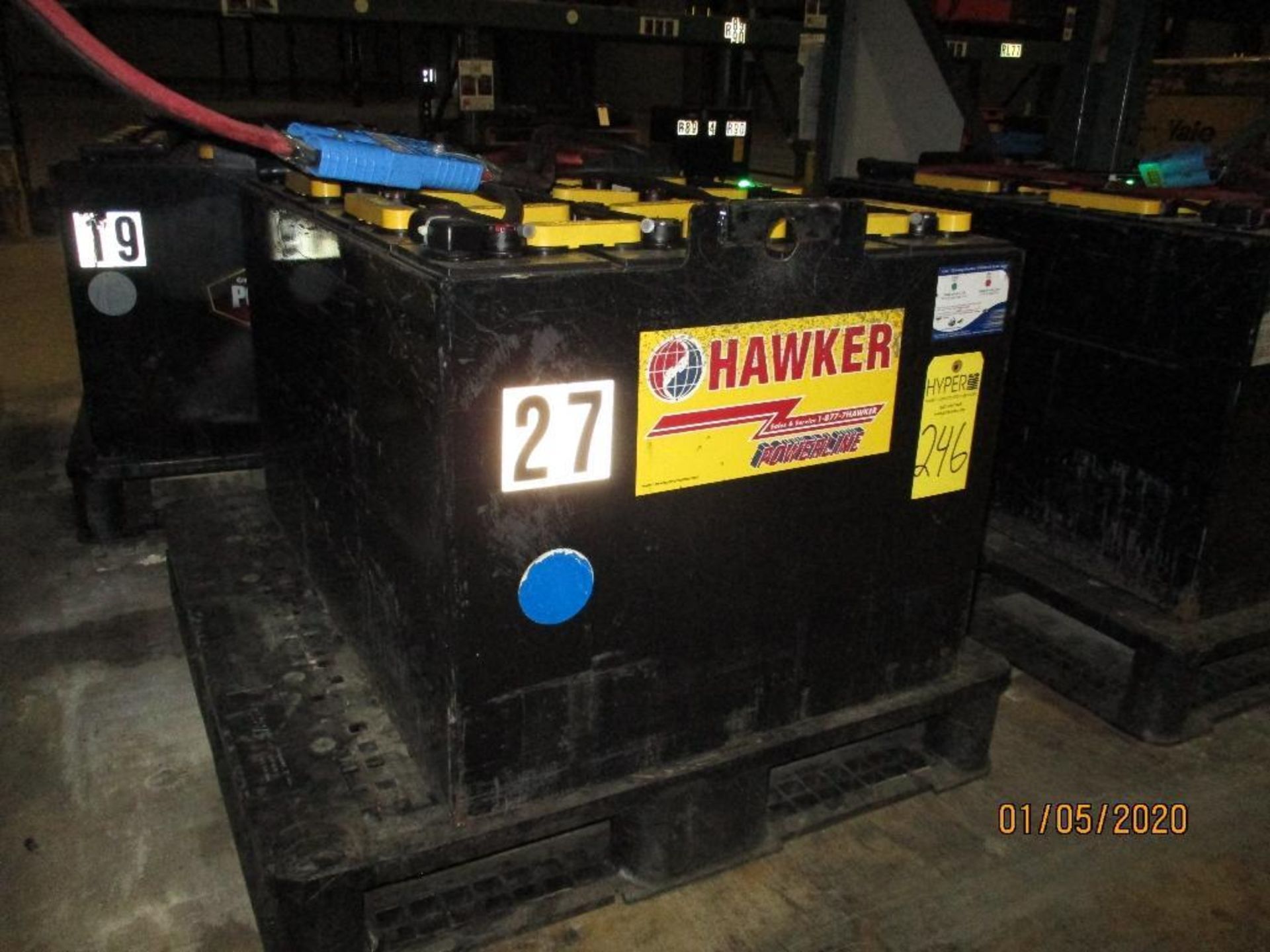 Hawker Forklift Battery (27) 595 Amp Hours, 48v, Type No. 024085F15