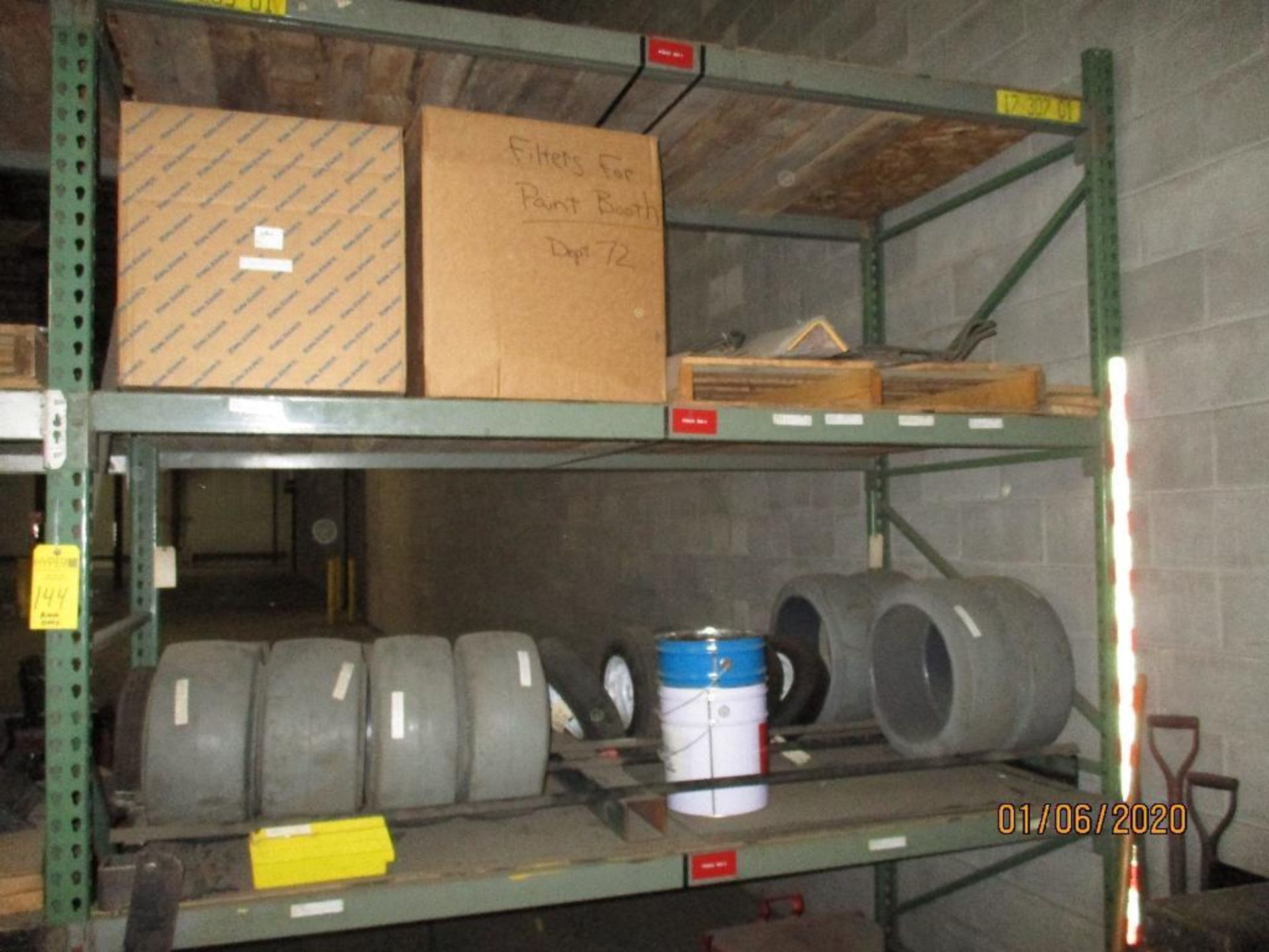 Contents Of Racking Including Hydrulic Hoses, Forklift Wheels, Brake Shoes, Wheel Hubs Etc. FORKS NO - Image 3 of 6