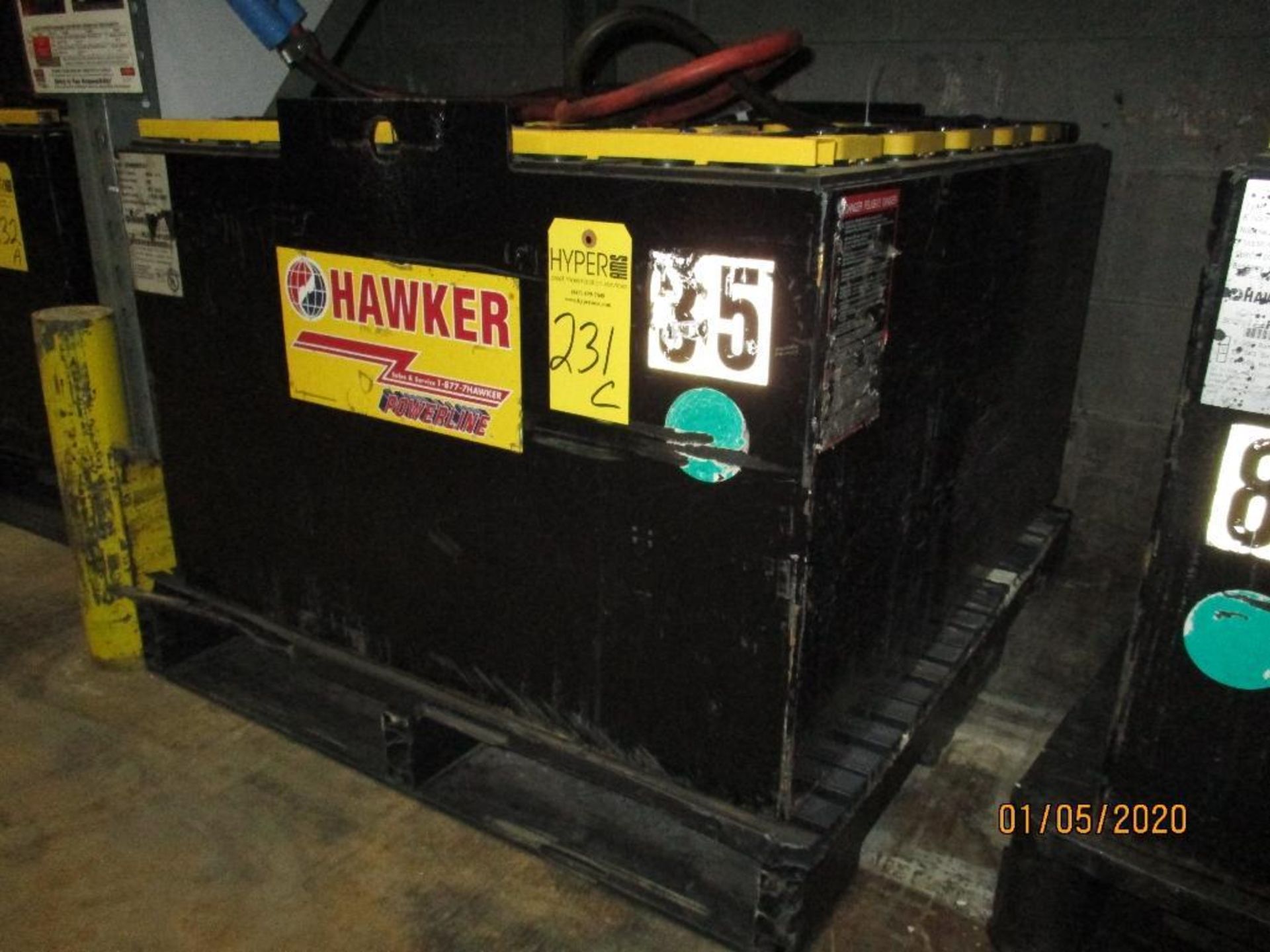 Hawker Forklift Battery (35) 850 Amp Hours, 48v, Type No. 024085F21