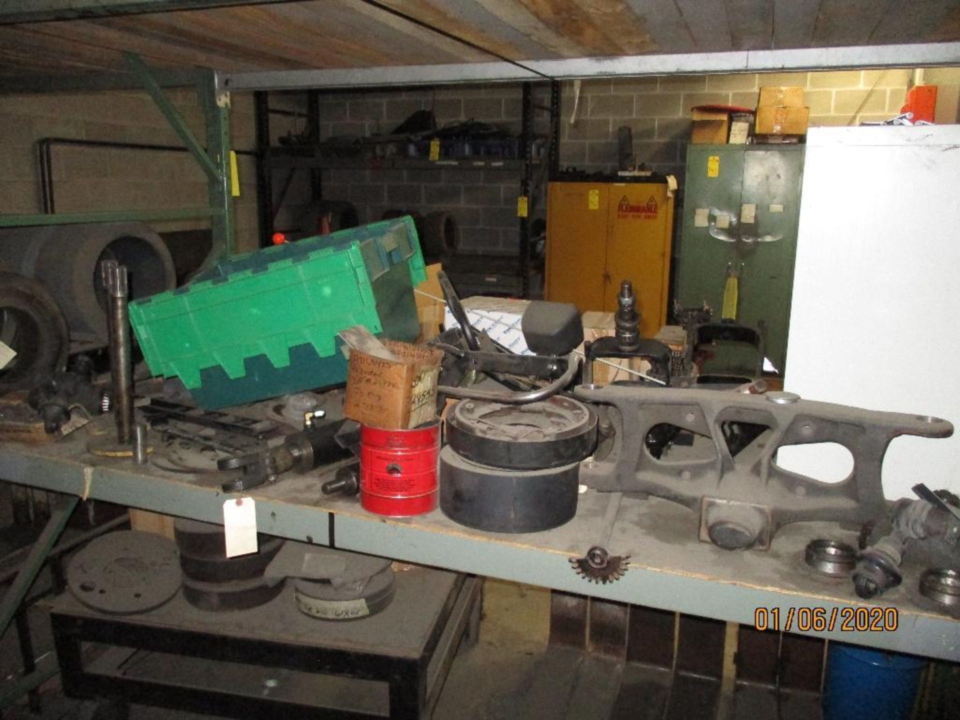 Contents Of Racking Including Hydrulic Hoses, Forklift Wheels, Brake Shoes, Wheel Hubs Etc. FORKS NO - Image 5 of 6