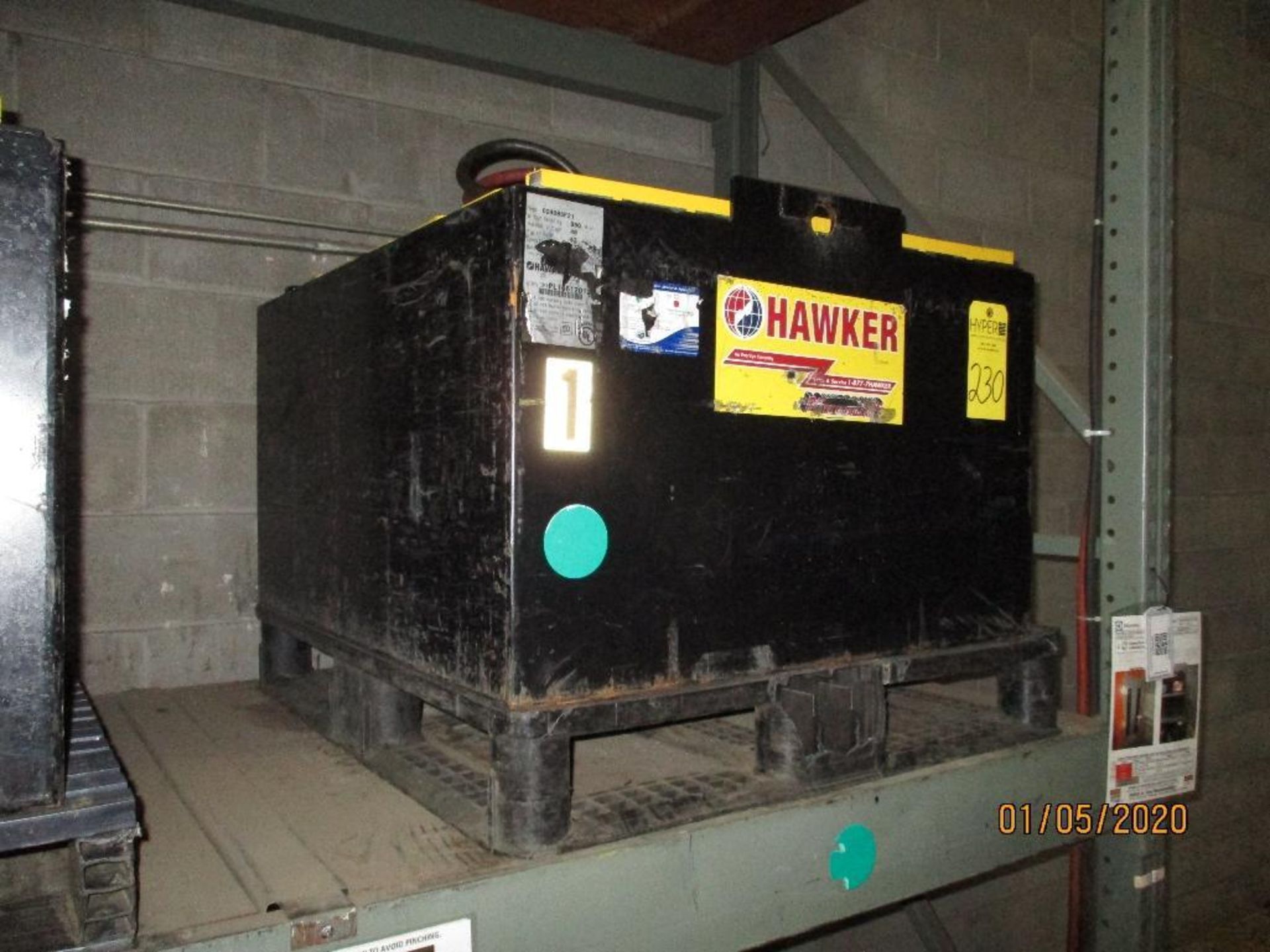 Hawker Forklift Battery (1) 850 Amp Hours, 48v, Type No. 024085F21