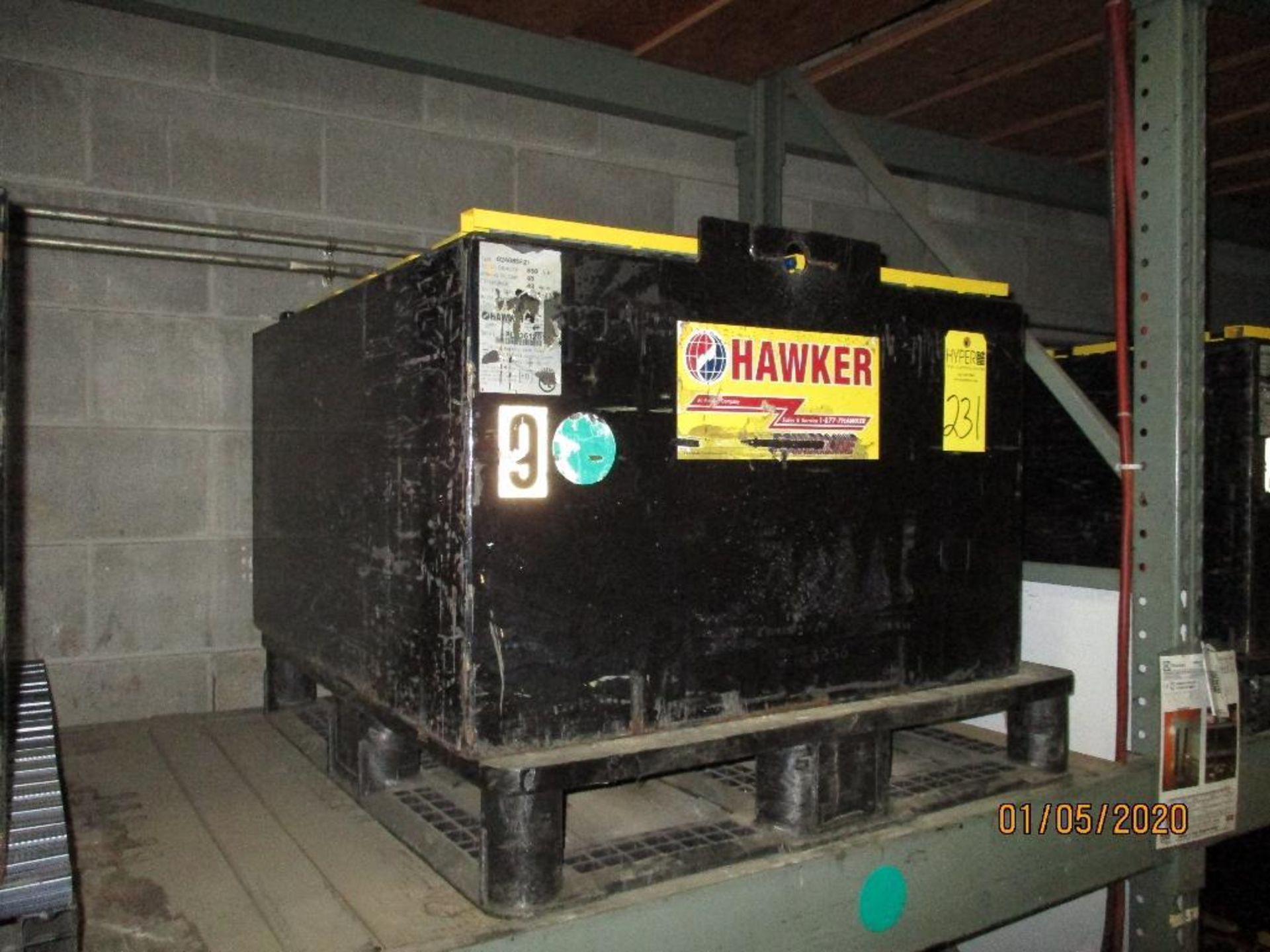 Hawker Forklift Battery (9) 850 Amp Hours, 48v, Type No. 024085F21