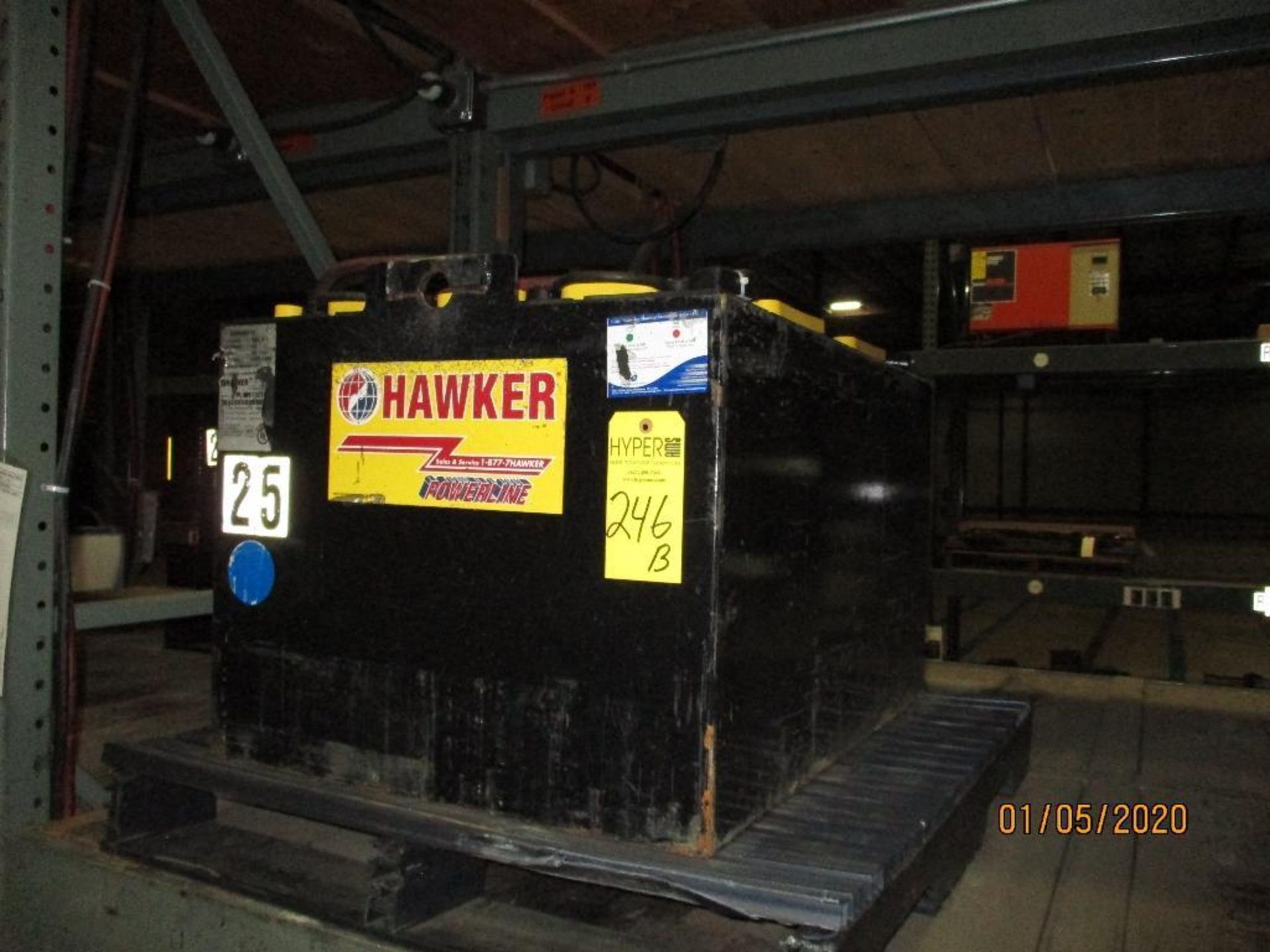 Hawker Forklift Battery (25) 595 Amp Hours, 48v, Type No. 024085F15