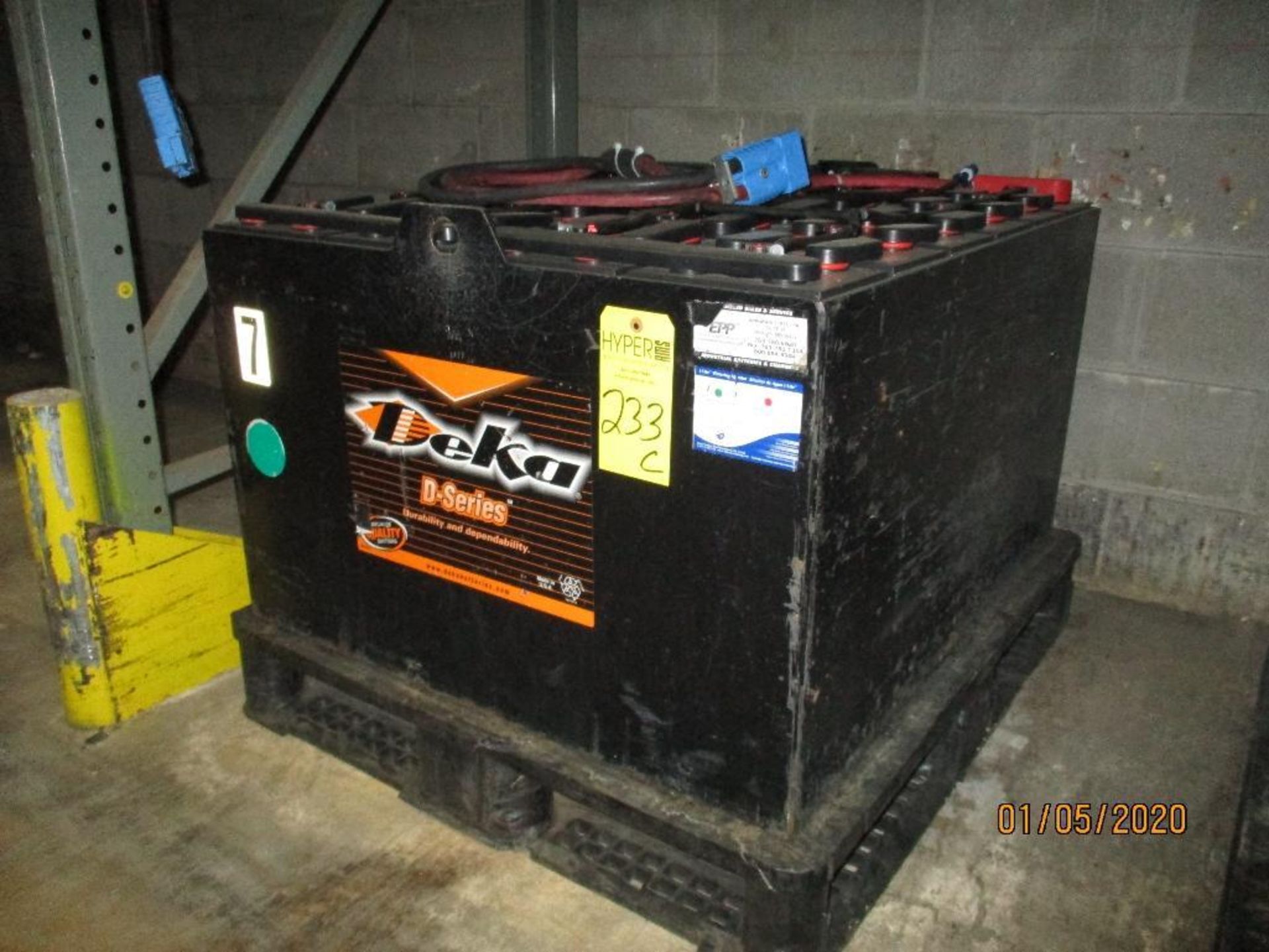 Deka Forklift Battery (7) 850 Amp Hours, 48v