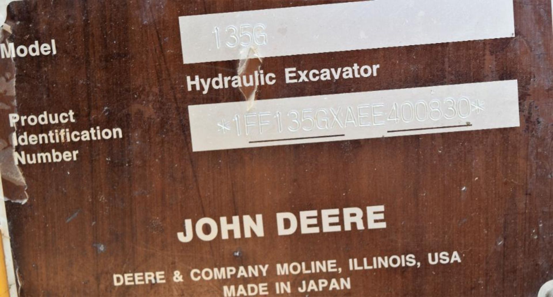 John Deere Model 135G Hydraulic Excavator S/N: 1FF135GXAEE400830 (2015) 1-24" Q/C Digging Bucket, 1- - Image 35 of 62