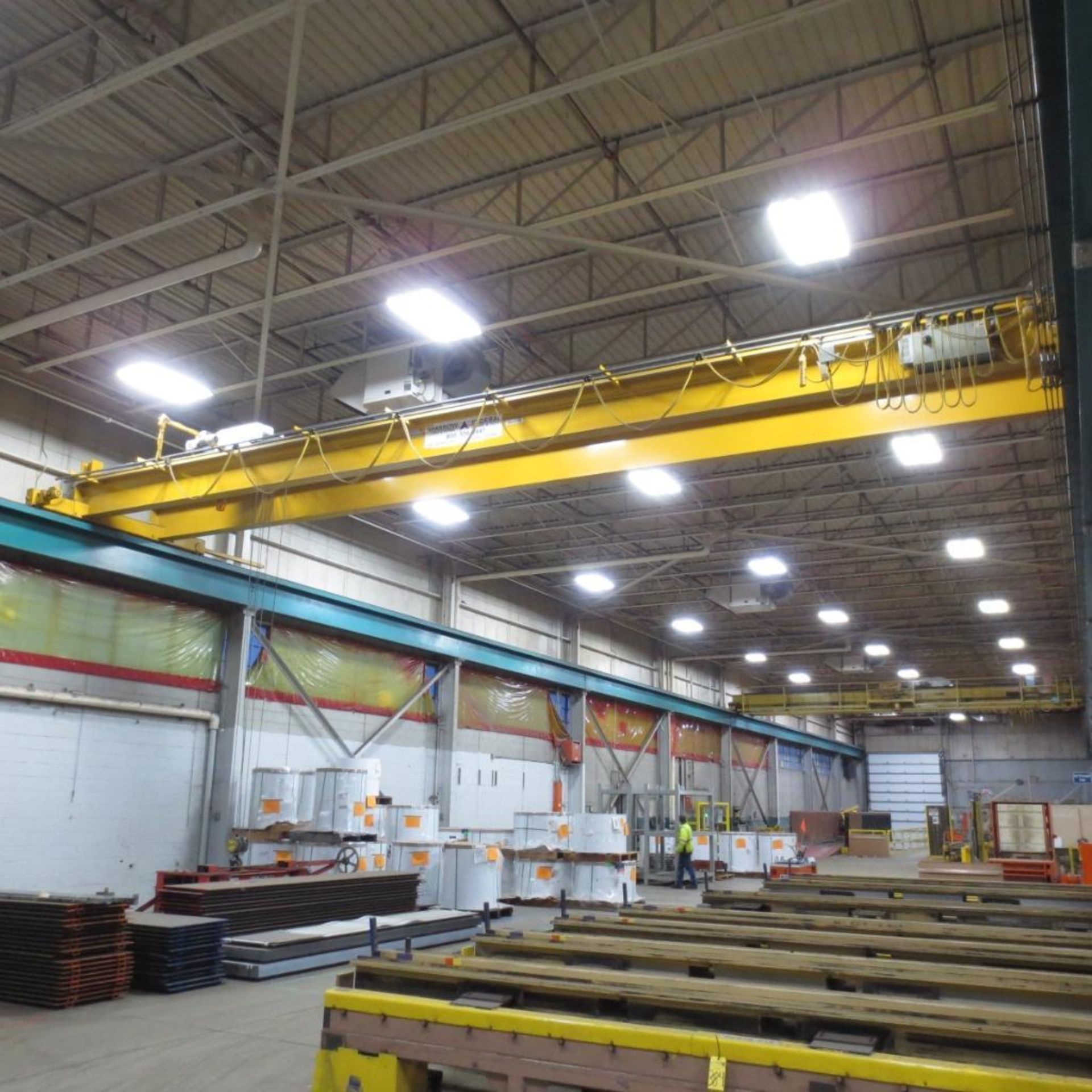 Sharrow Federal 10 Ton Bridge Cranes, Approximately 45' Span, 19' Hook To Ground, Wireless Remote