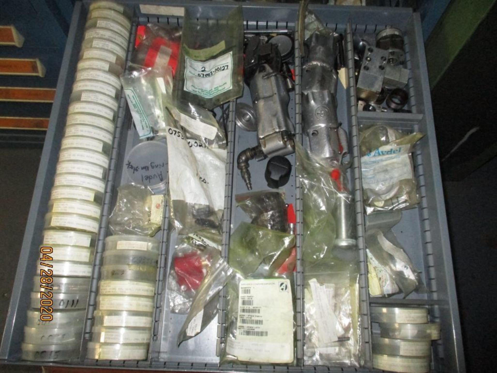 Stanley Vidmar 10 Drawer Cabinet Plus Contents Of Misc. Air Tool Parts And Air Tools - Image 8 of 11