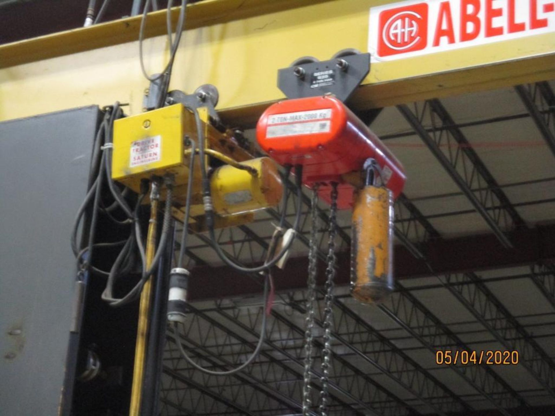 Abell-Howe 2-Ton Jib Crane With 2-Ton C.M. Lodestar Hoist And 6,000lb Battery Lifter, 13.6ft Tall x - Image 3 of 5