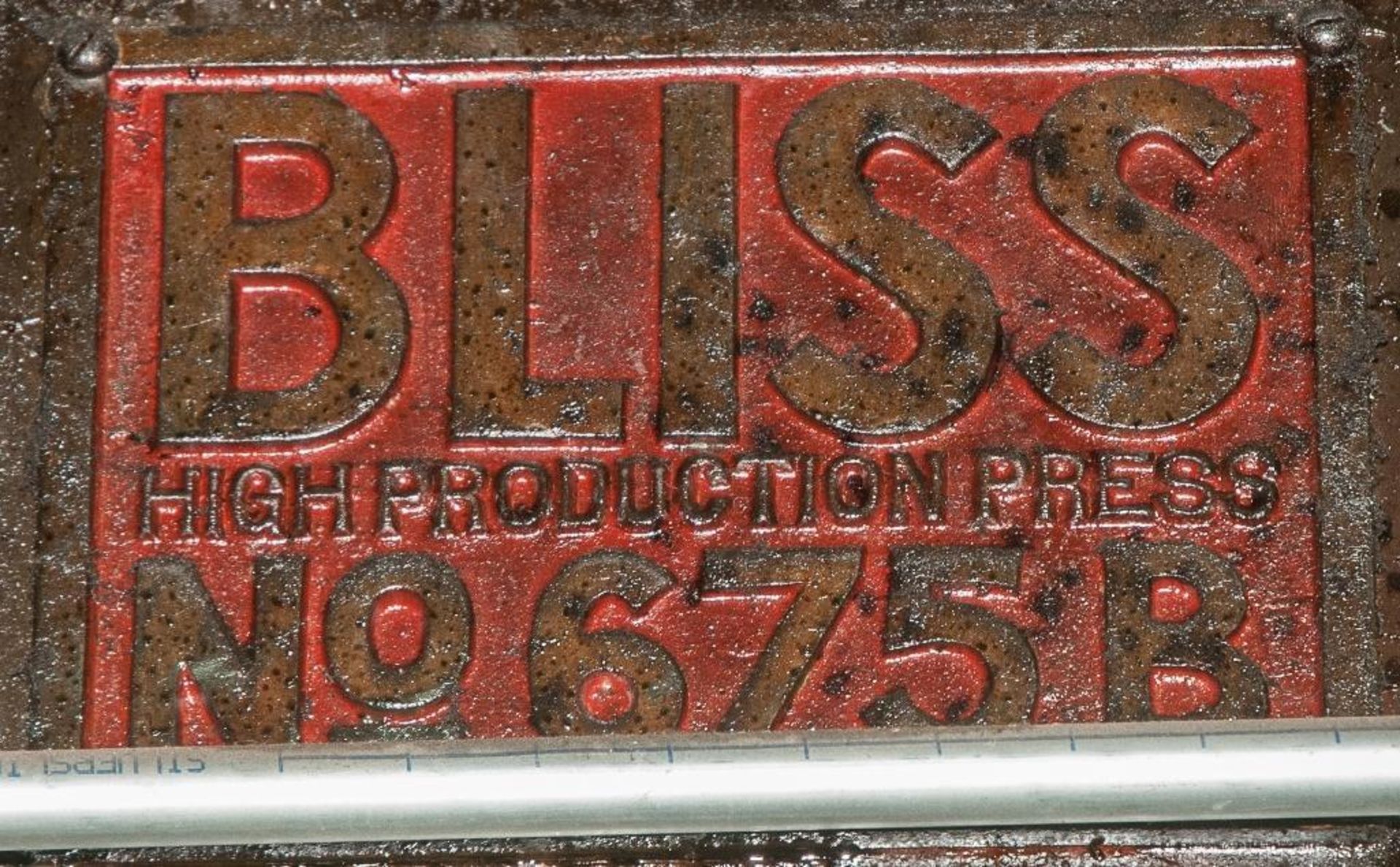 Bliss Model 675B 110 Ton Straight Side Double Crank Press, S/N 9279-124808, (1947), Single End Geare - Image 2 of 3