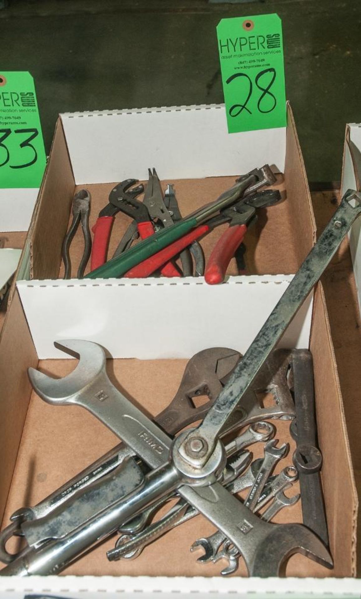 Two Lot Boxes of Wrenches and Ring Plyers