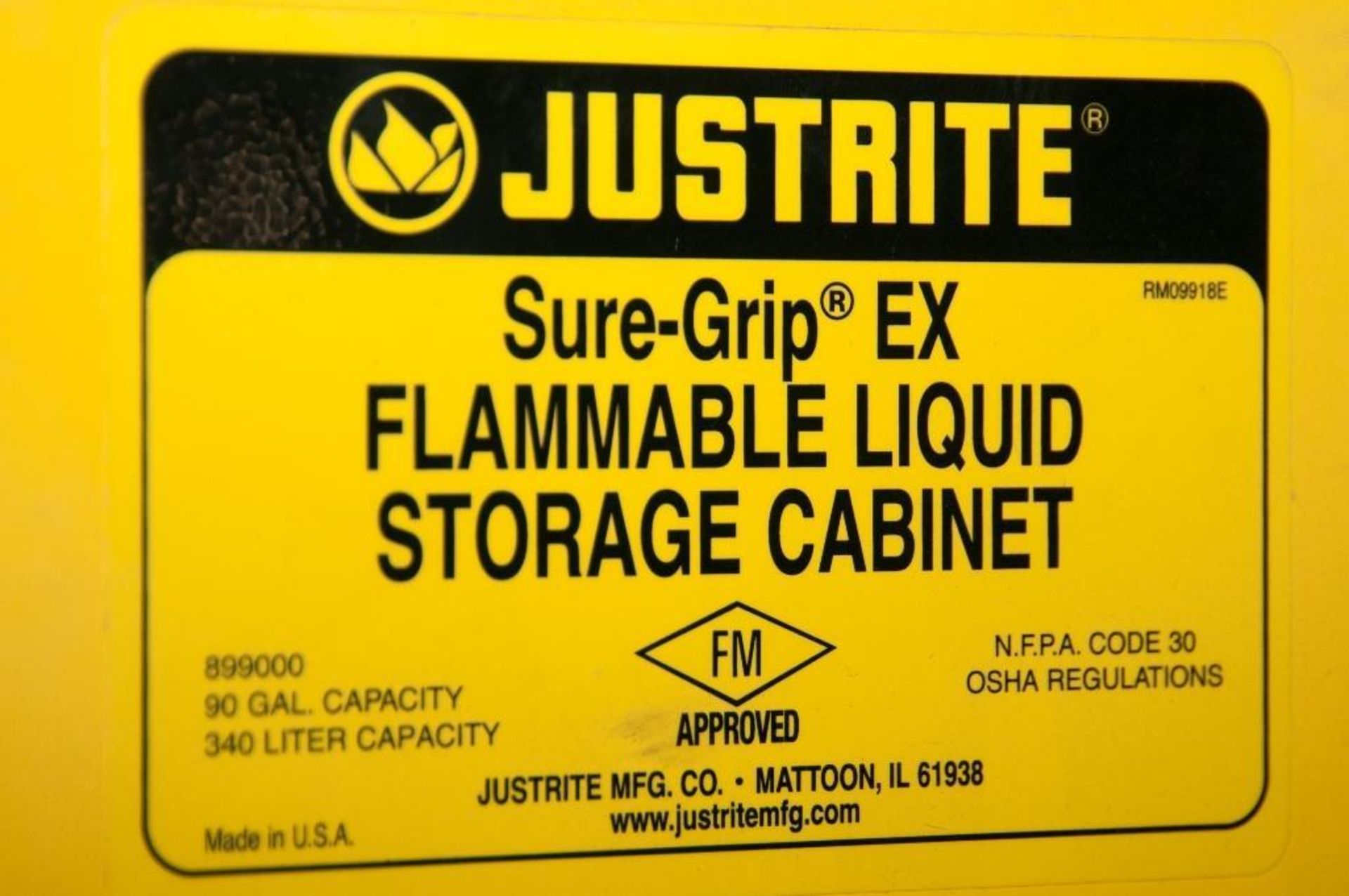 Justrite Two Door Flammable Storage Cabinet - Image 2 of 2