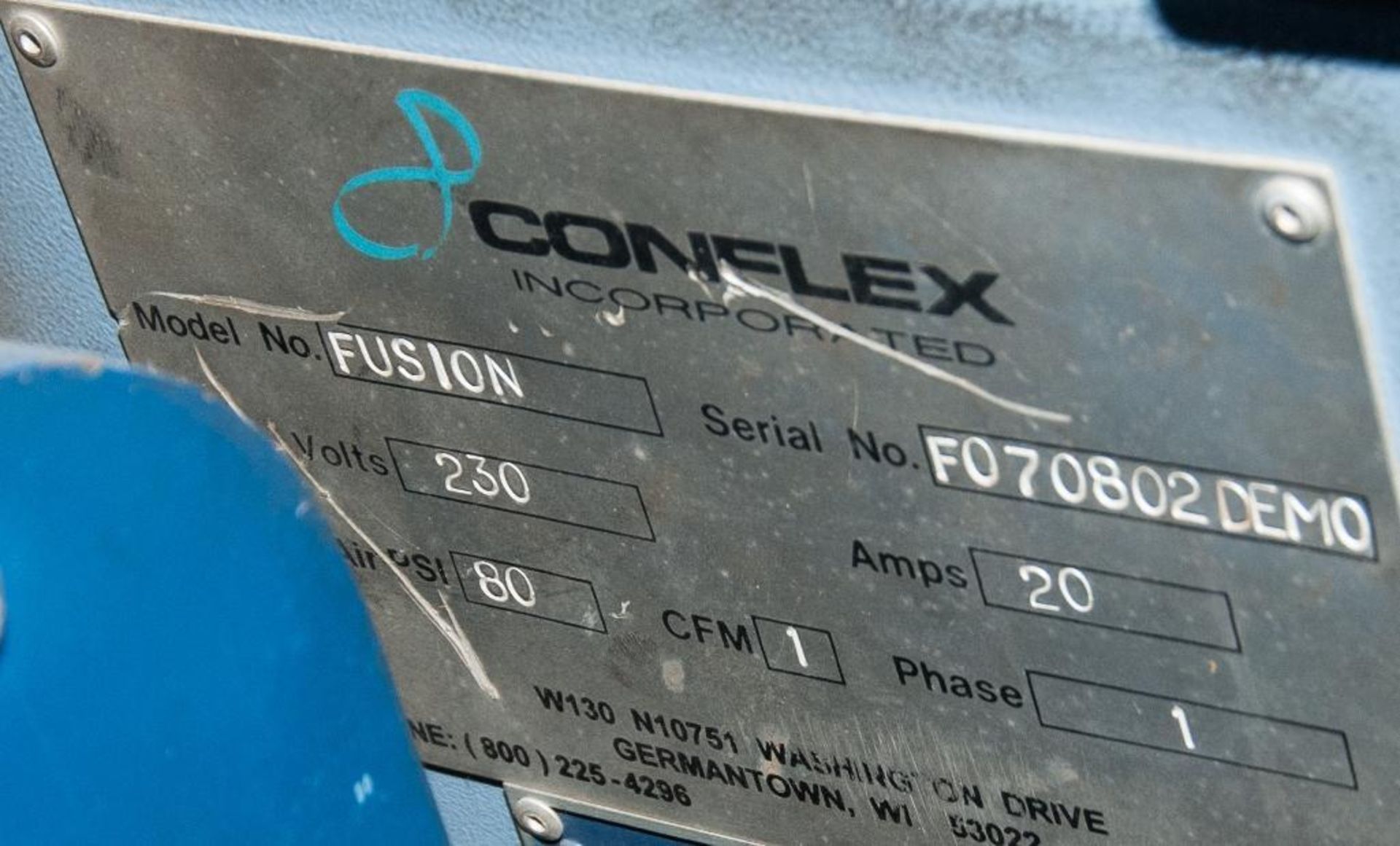 Conflex Model Fusion Intermittent Motion Side Seal Wrapper, S/N F070802 Demo, 24" Wide Electric Cros - Image 3 of 3