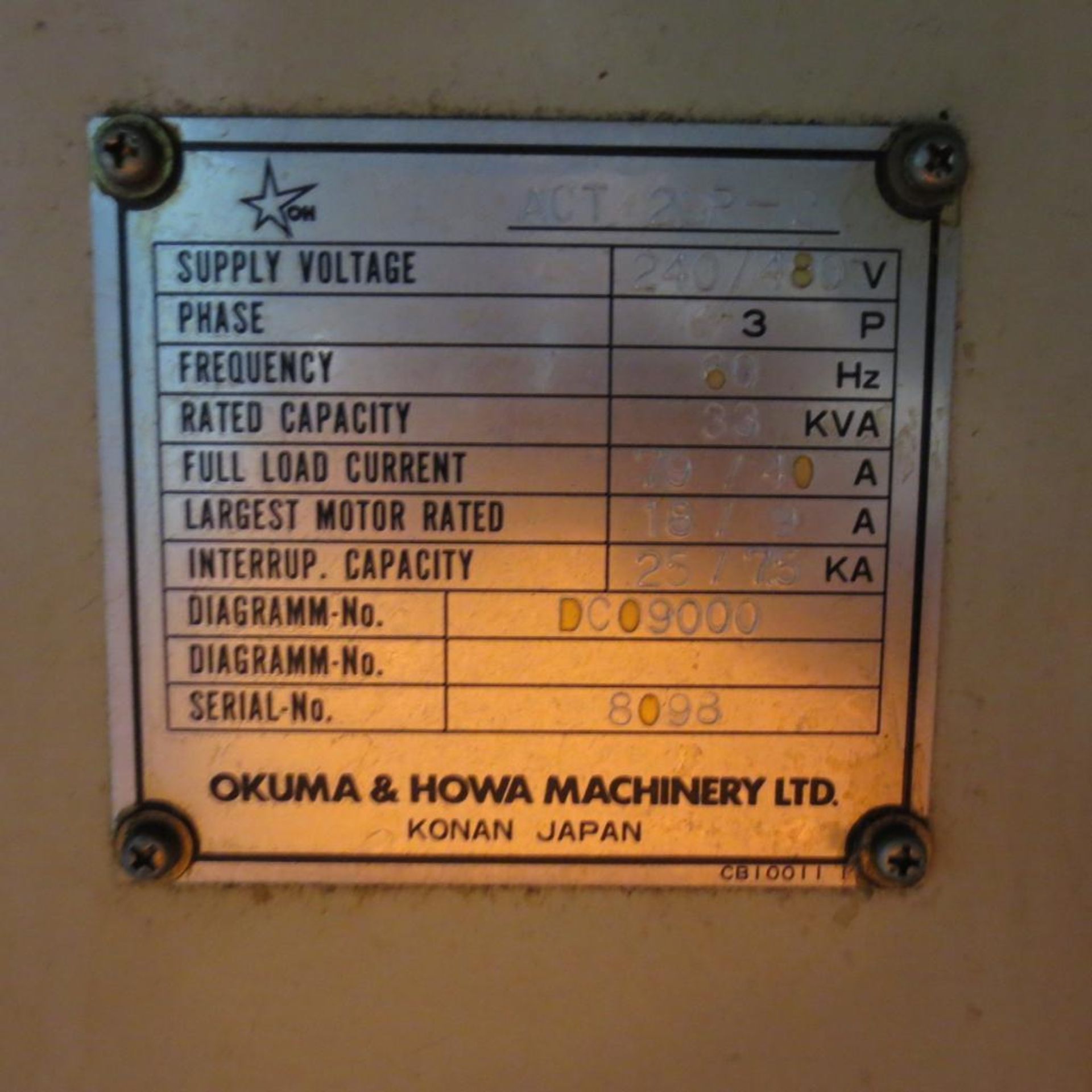 Okuma & Howa Model ACT2SP-2 Twin Spindle CNC Turning Center, S/N 8098, Fanuc OT CNC Control. Loading - Image 10 of 11