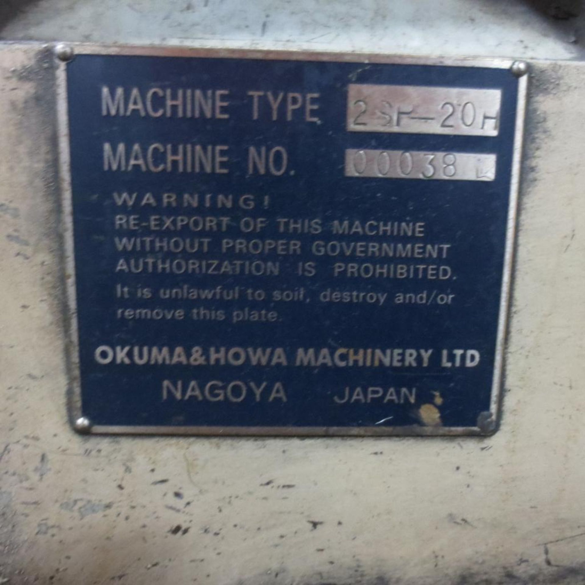 Okuma & Howa Model 2SP-20H Twin Spindle CNC Turning Center, S/N 00038, Fanuc Series 18-TT CNC Contro - Image 2 of 10