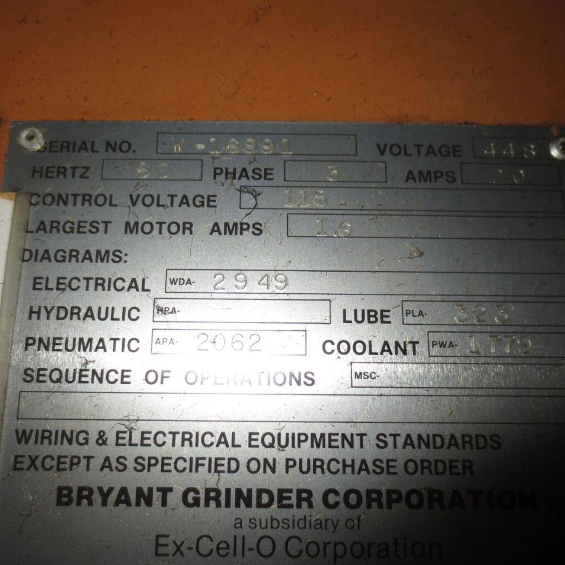 Bryant EX-Cell-0 LL1 CNC Grinder, S/N W-16891. Loading Fee is $350.00 - Image 12 of 12
