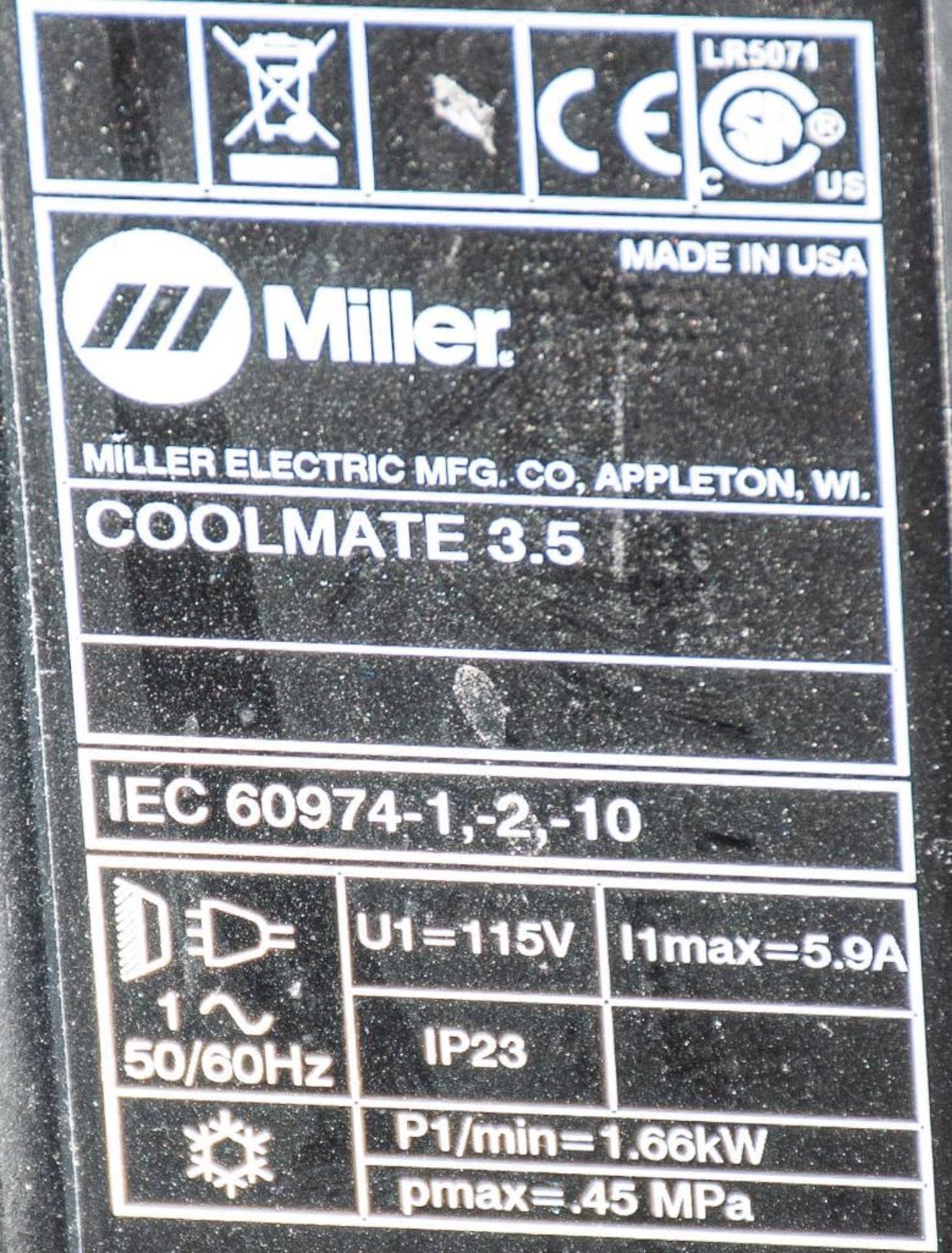 Miller Tig Welder Dynasty 350, Stock # 907204001, s/n MC420362L, w/Miller Coolmate 3.5, Tig Torch, C - Image 6 of 6