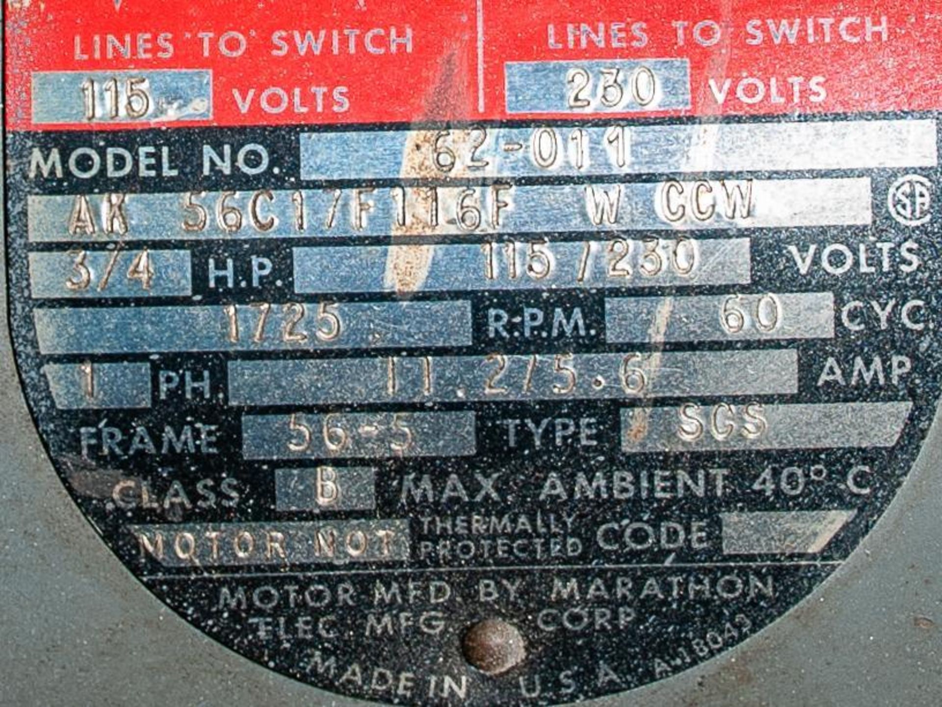 Lot c/o: Dayton 6x9" Belt & Disc Sander, Disc Plate & Disc Missing, Delta Rockwell 15-665 Pedestal T - Image 8 of 9