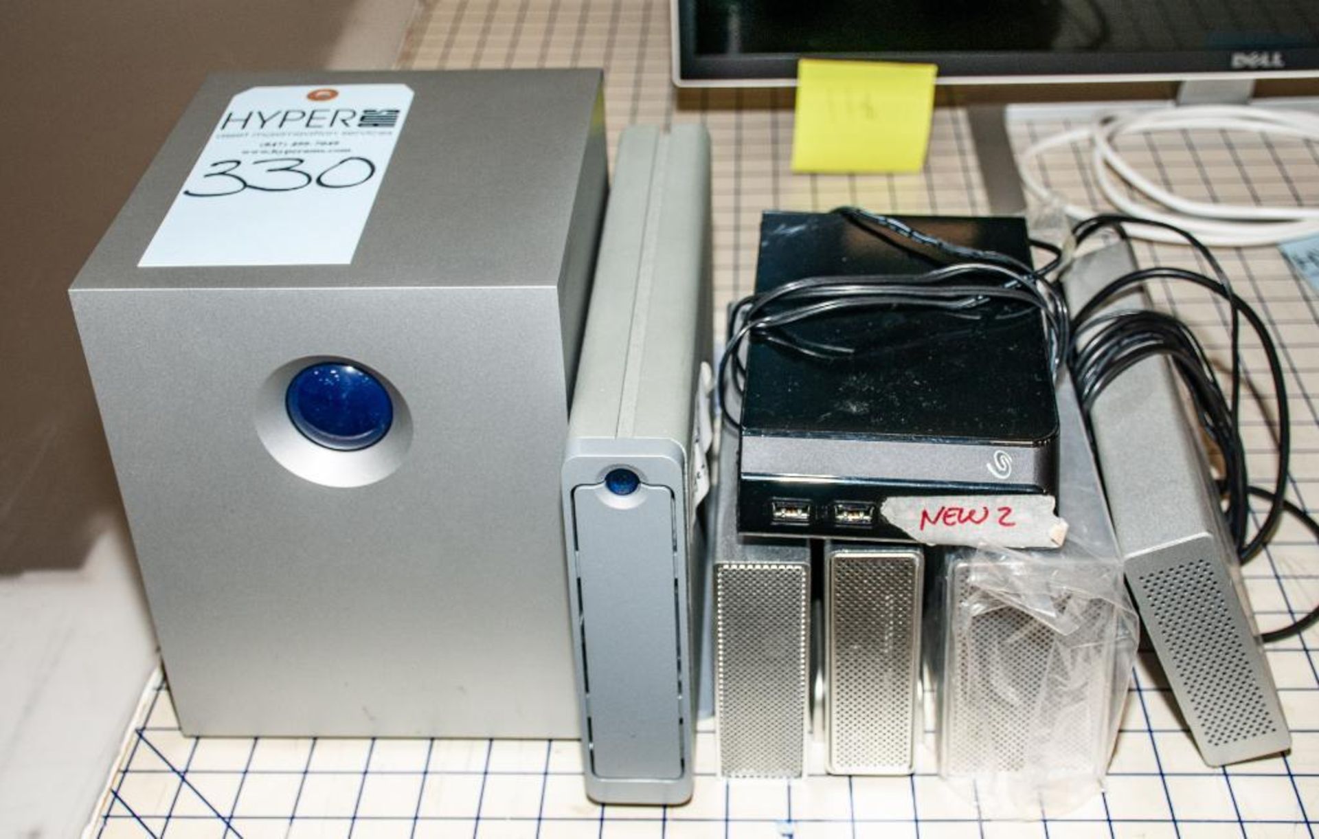 Lot c/o: Lacie 4-big quadra v3, lacie 300797U, (3) Fantom Drives, No Power Cords, Seagate Back Up Pl