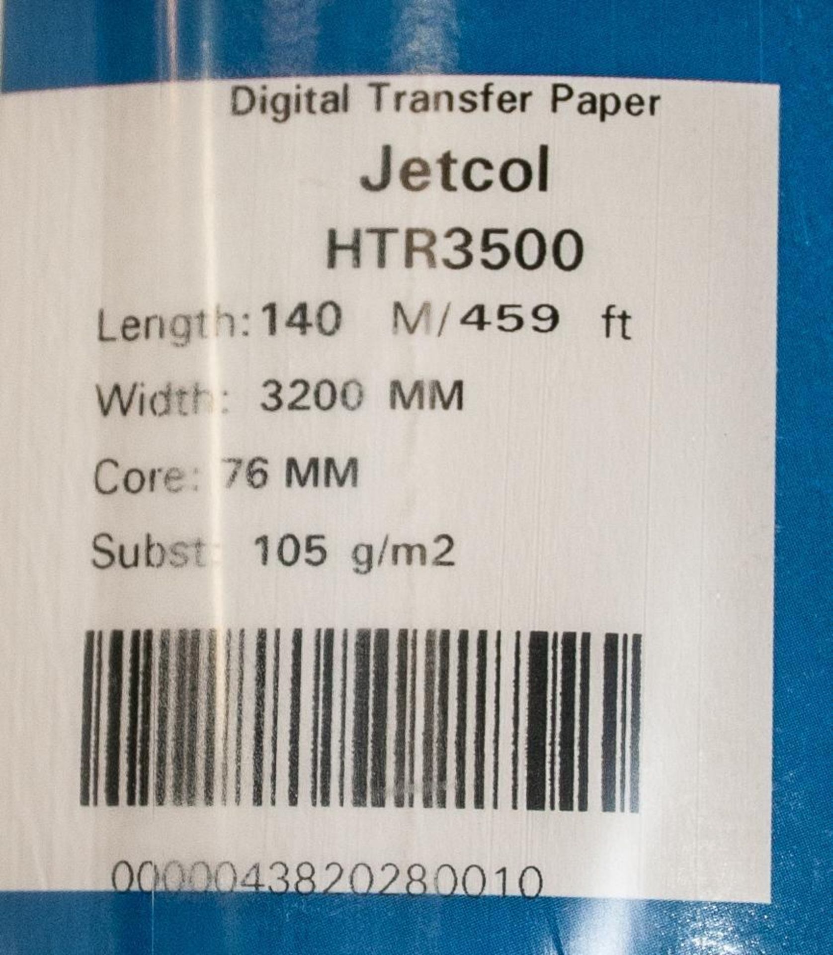 (9) Rolls Jetcool 126" Wide Digital Transfer Paper - Image 3 of 4
