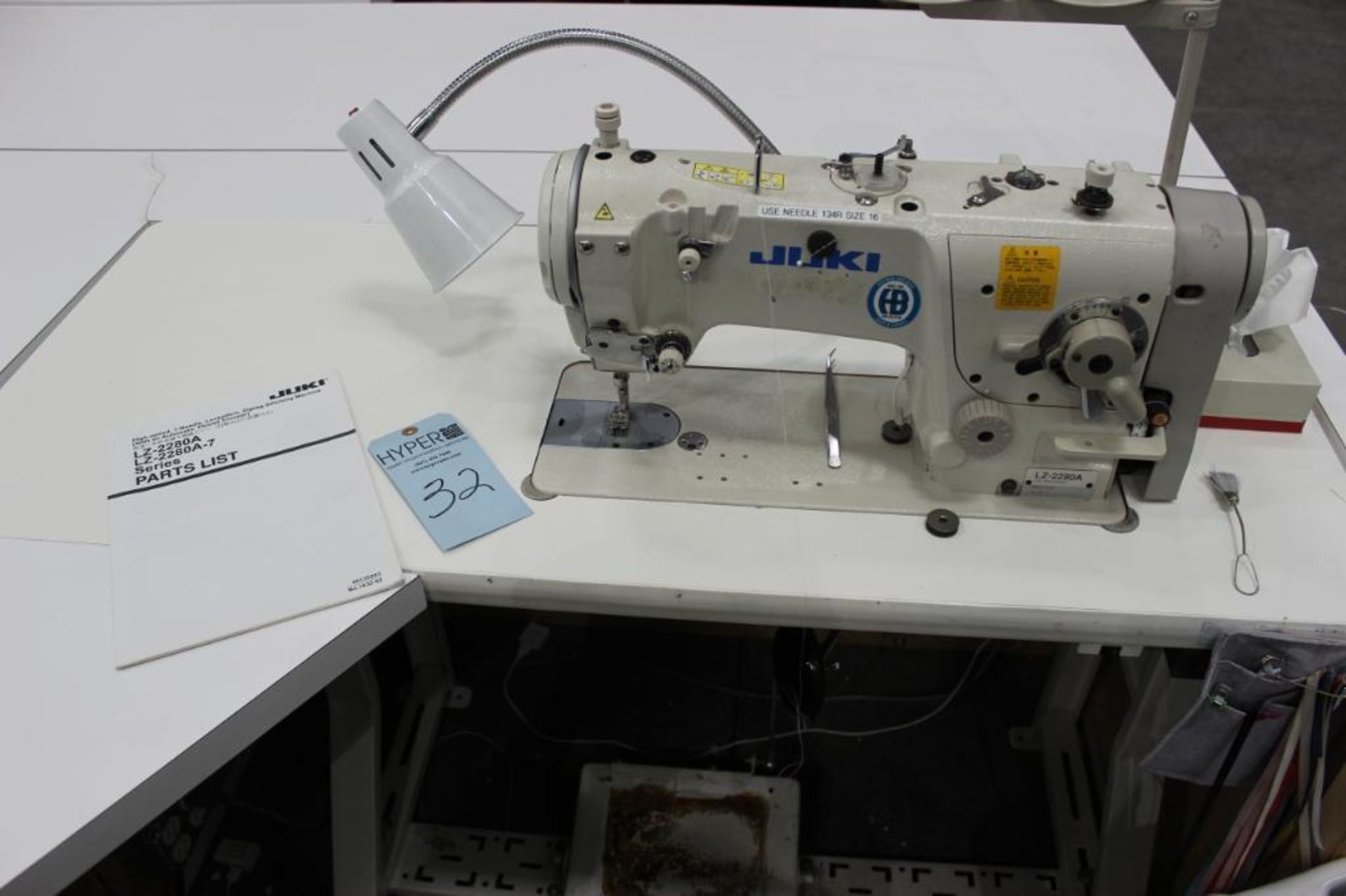 Juki model LZ-2280A sewing machine s/n 8L2HB11083 w/Sewing Table - Image 2 of 5