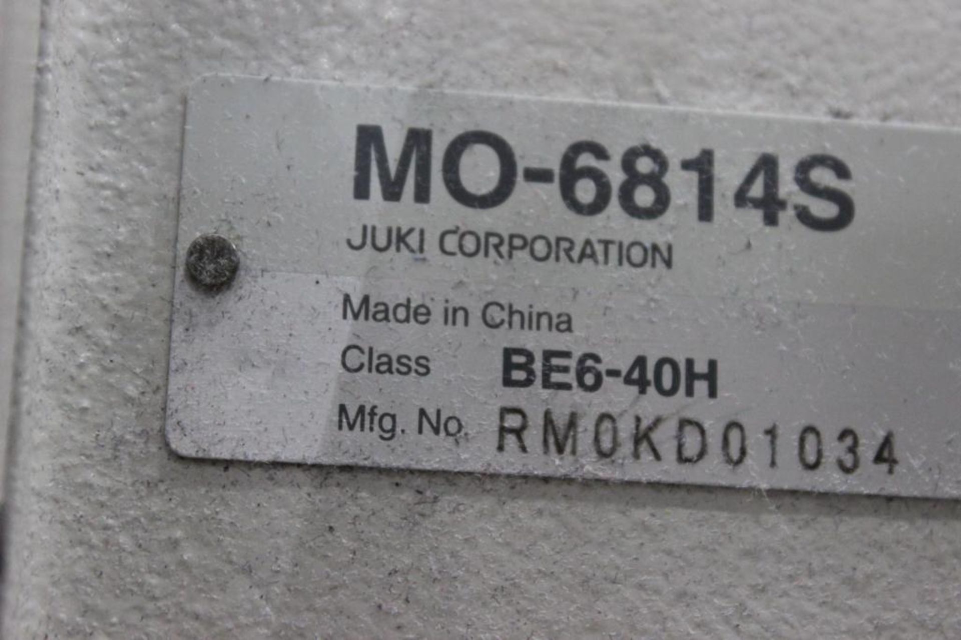 Juki model MO-6814S 4 thread overlock machine class BE6-40H s/n RM0KD01034 w/Sewing Table - Image 3 of 4