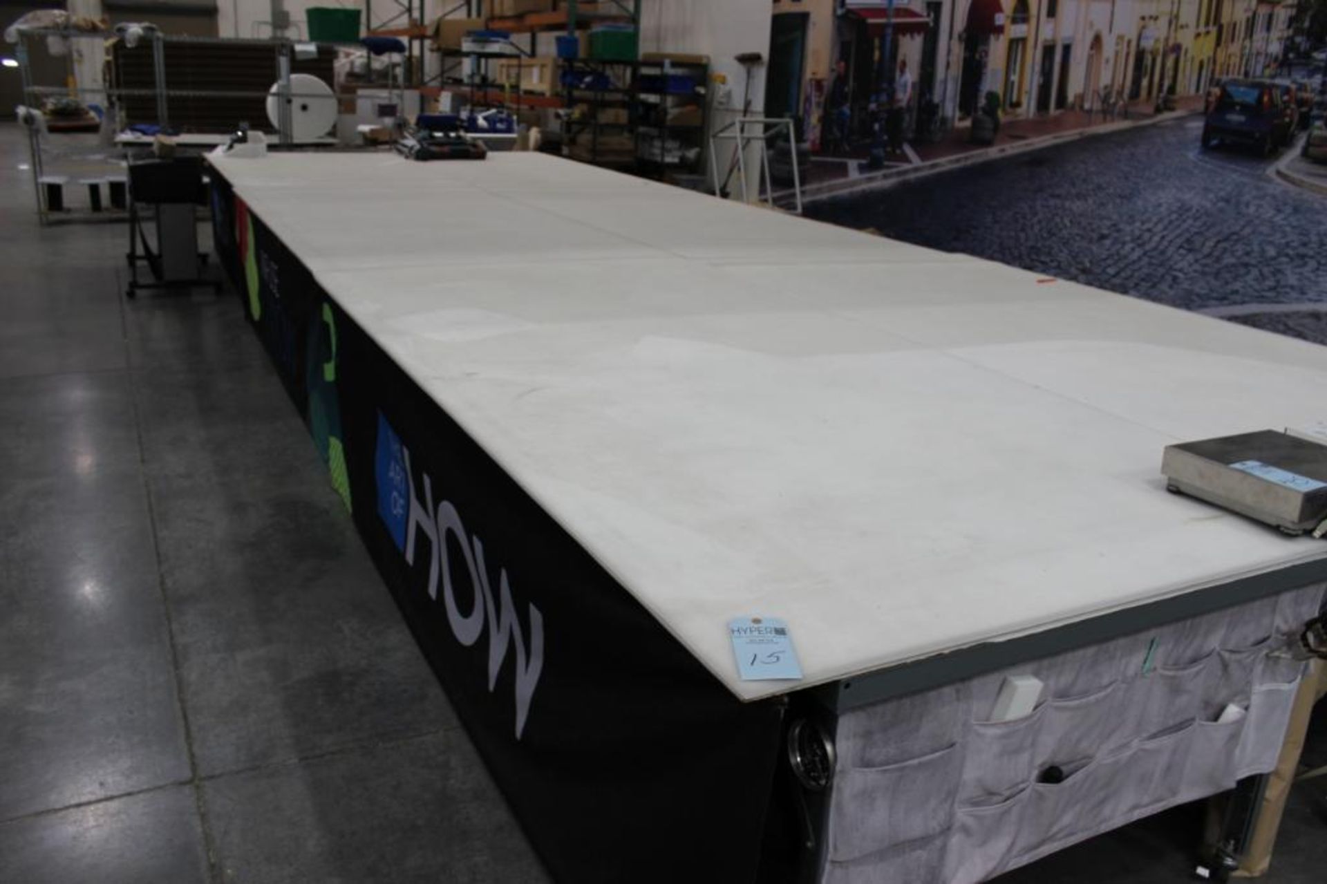 (6) 5' x 10'6” cutting tables (no contents on top)