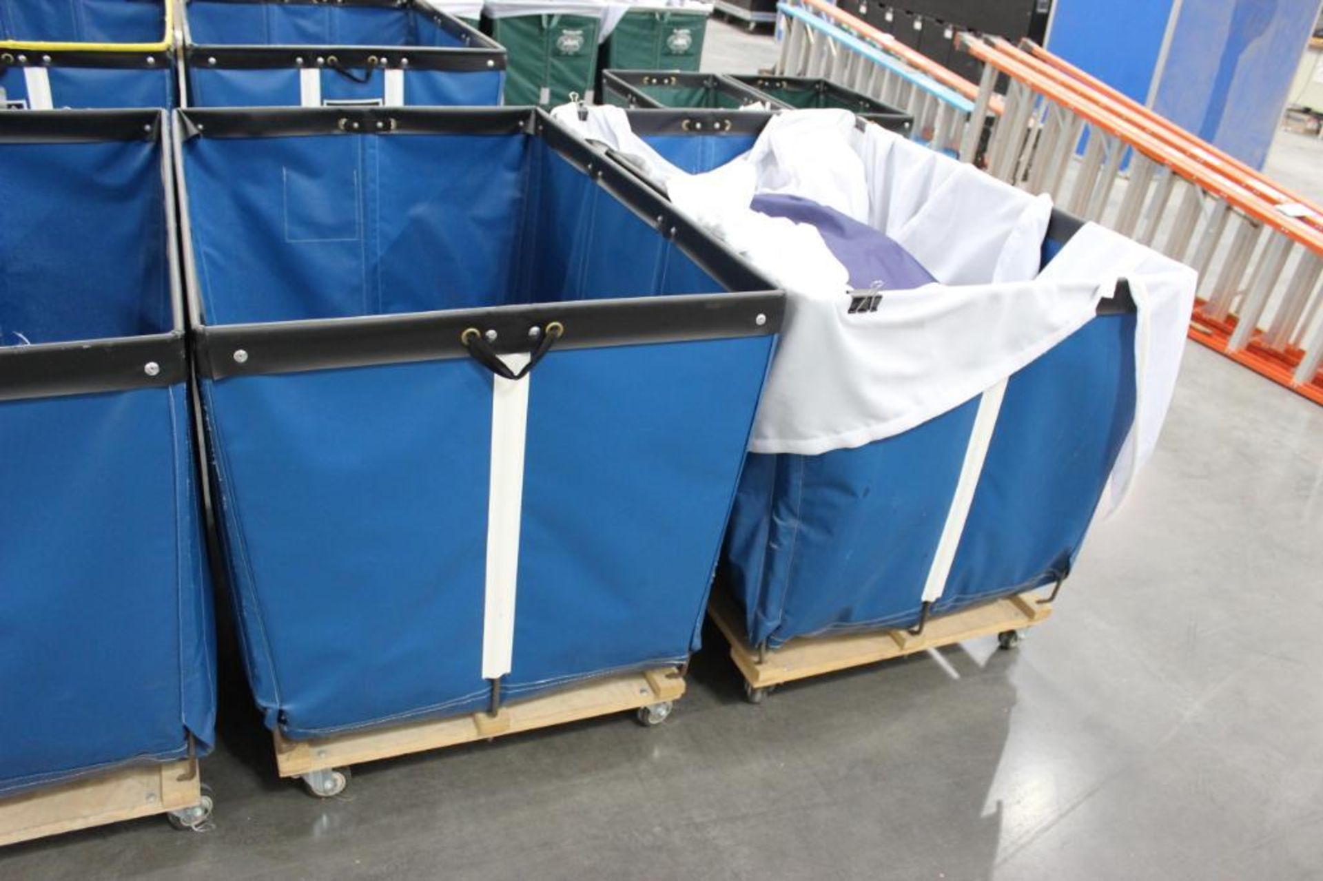 (4) Uline 20 bushel Model H-1580 laundry carts - Image 3 of 3