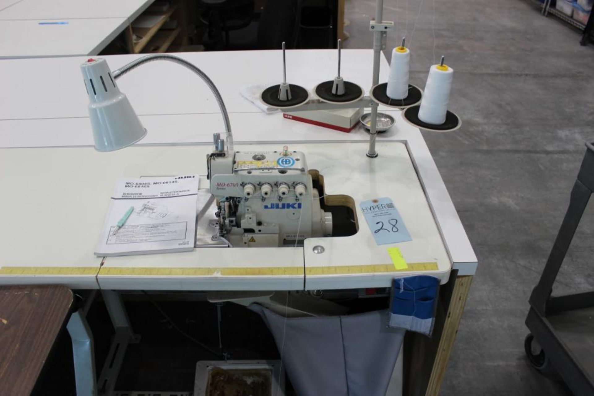Juki model MO-6714S serging machine class BE6-40H s/n 8MOGM11231 w/Sewing Table - Image 3 of 4