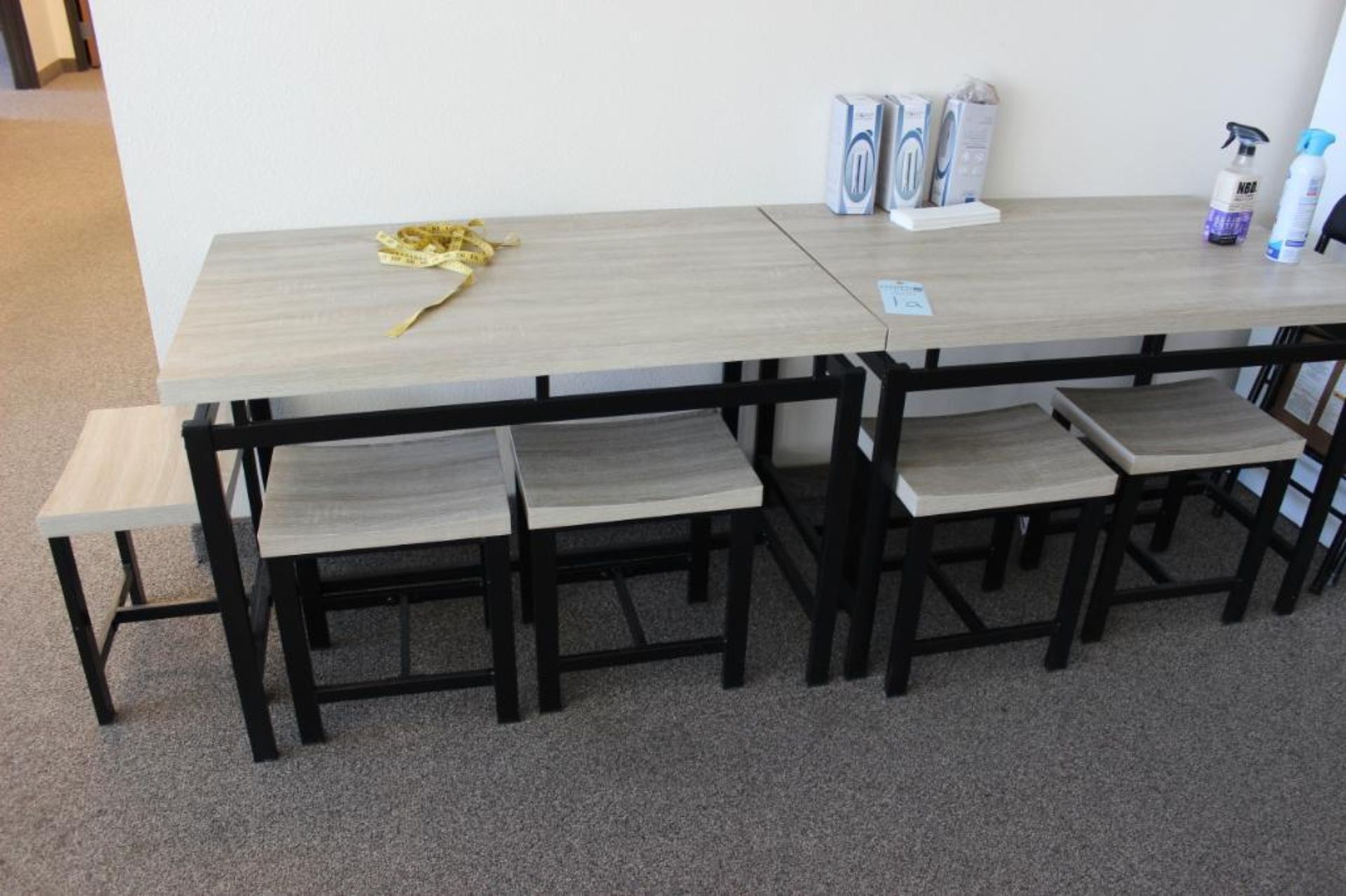 (2) 27” x 43” table w/ 8 stools