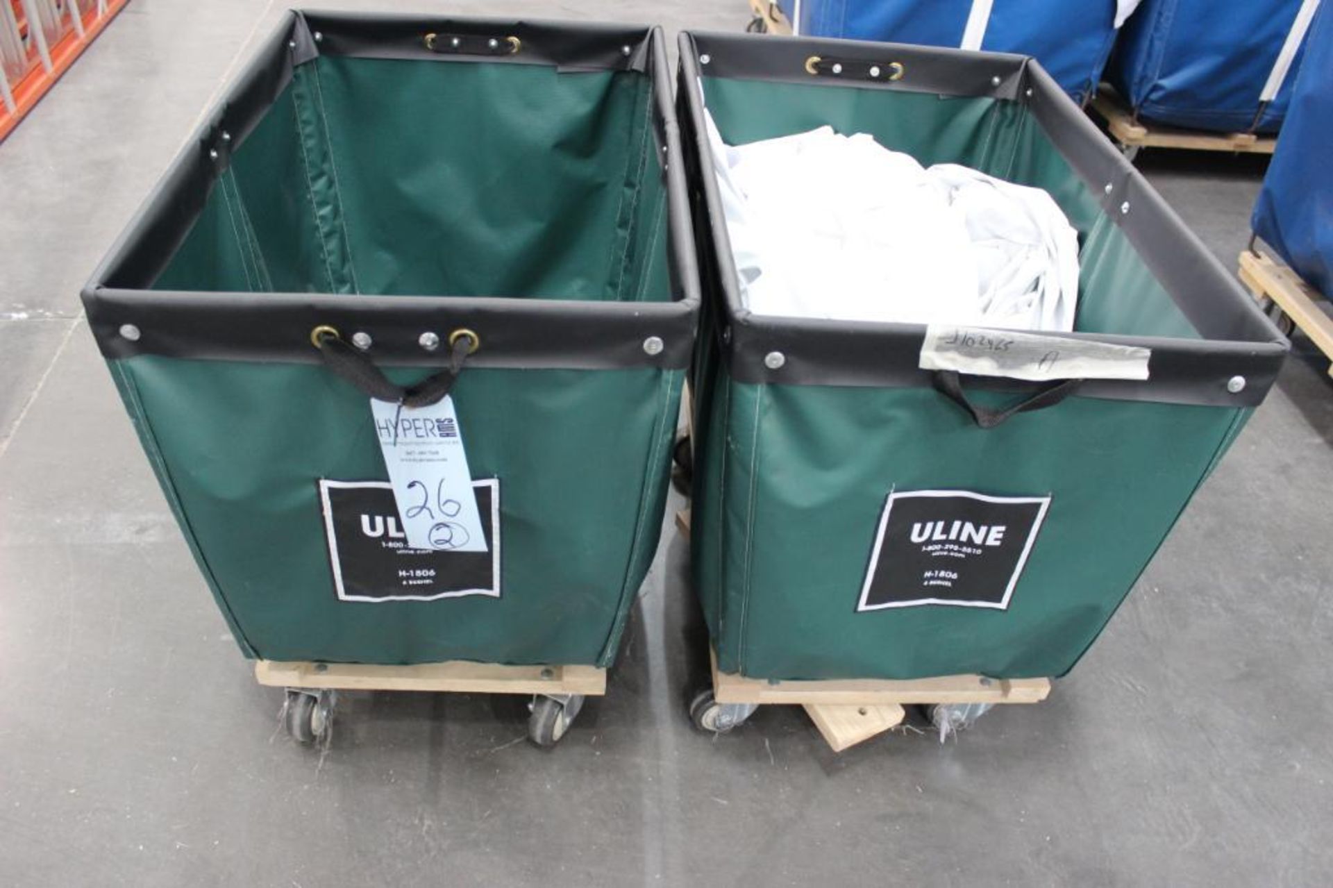 (2) Uline 6 bushel laundry carts model H-1806