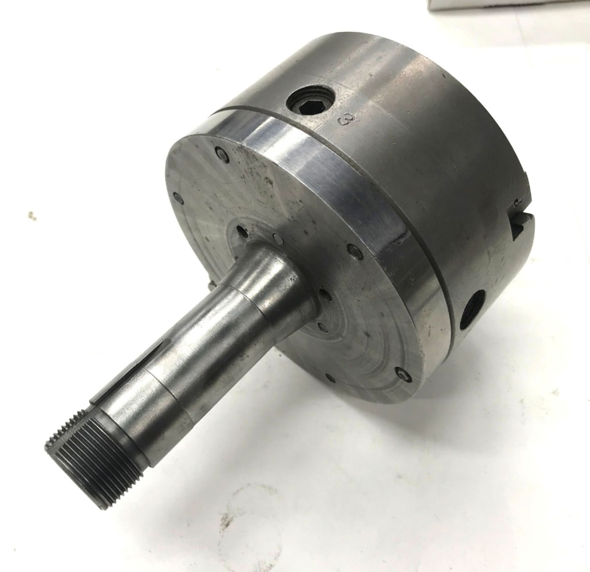 4" Buck Self-Centering 3-Jaw Chuck w/ 6K Collet Back Plate & Asst. 6K Collets - Image 2 of 4