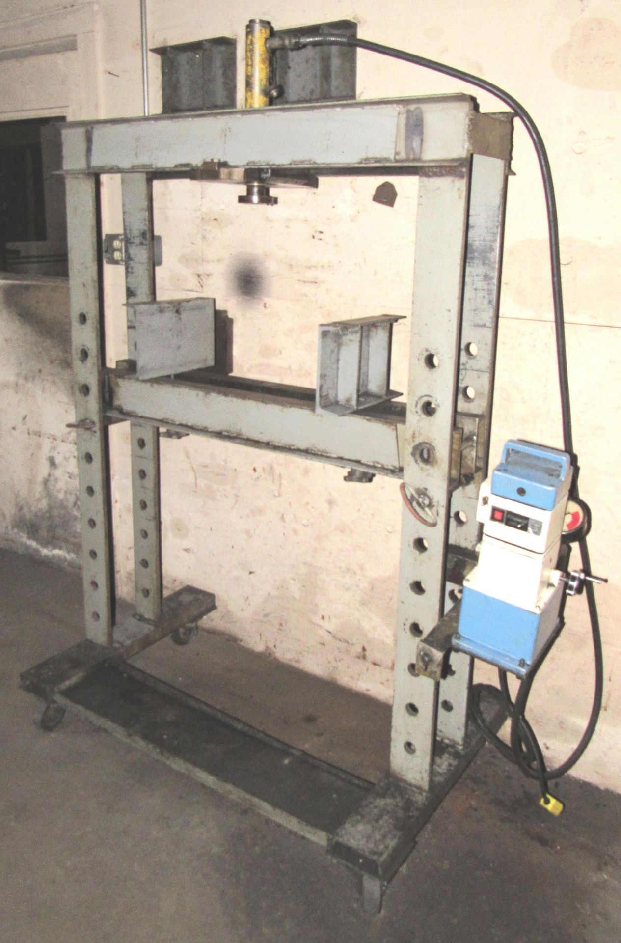 38" H-Frame Adjustable Bed Hydraulic Press w/ Ottawan Tool Company OTC Series Y27 Hydraulic Electric