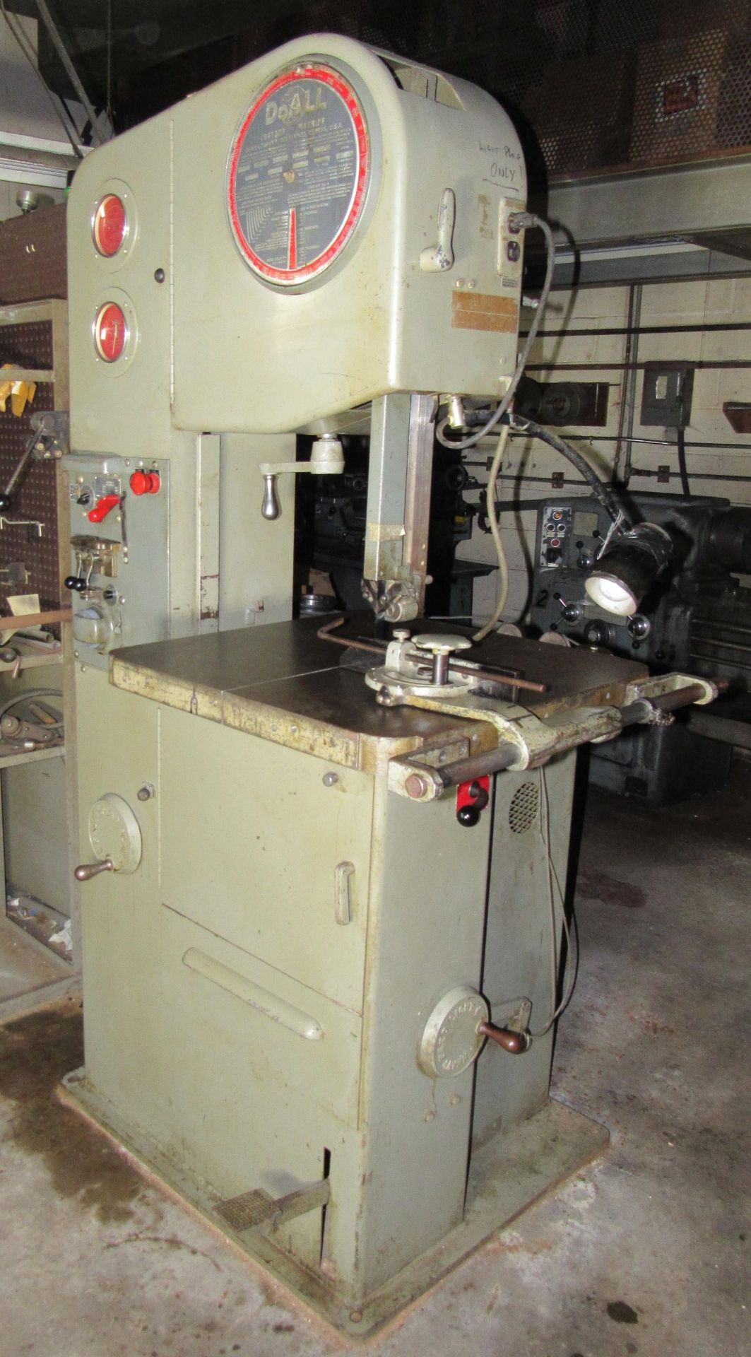 DoAll Mod.1612-1 16" Vertical Band Saw - S/N 148-65864, Variable Speed 50-5200 FPM, 24" x 24" Tilt - Image 2 of 2