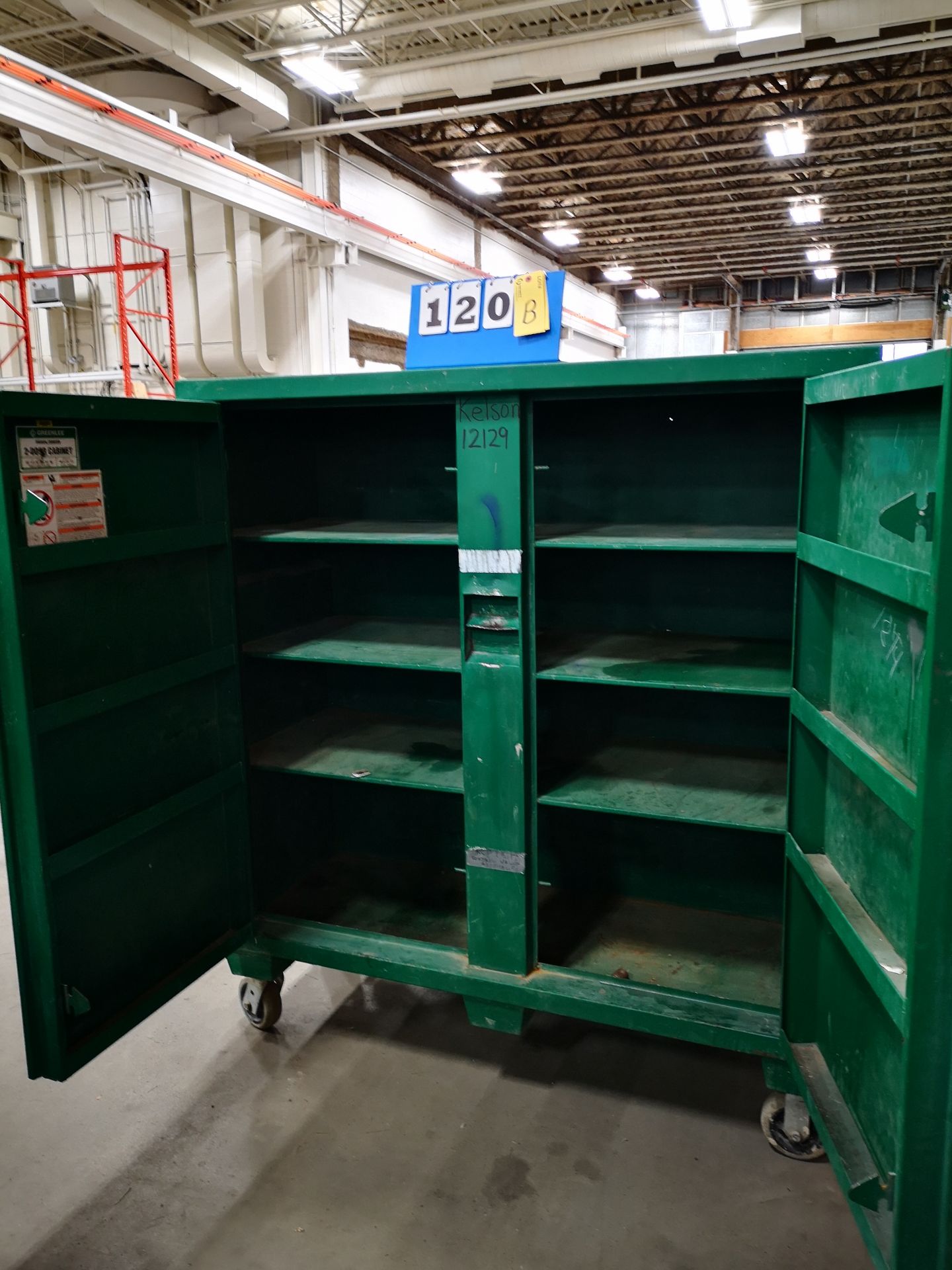 GREENLEE 2-DOOR, 4-TIER JOB BOX, 24"W X 60"L X 56"H - Image 2 of 2