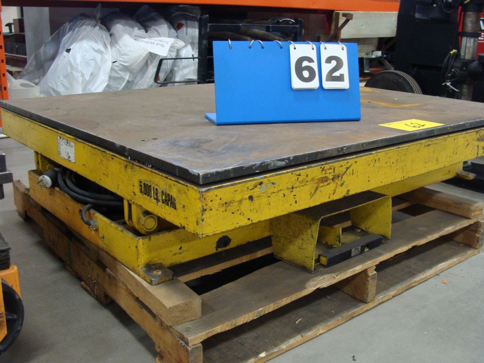 ELECTRICL LIFT TABLE, 5,000LB CAP., 40" X 48" - Image 2 of 4